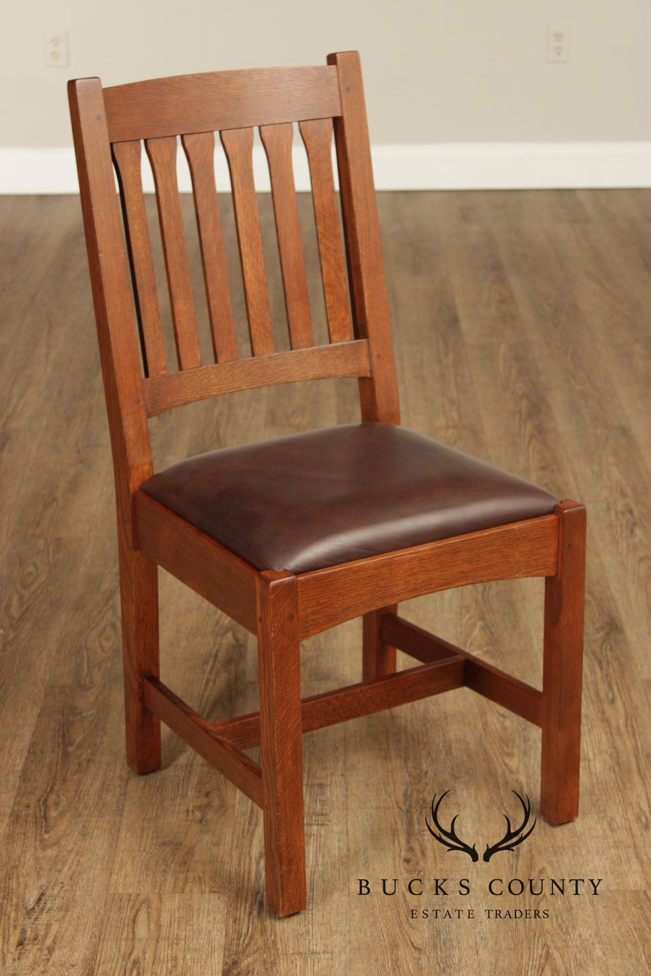 Stickley Mission Collection Set Of Four Cottage Oak Dining Chairs