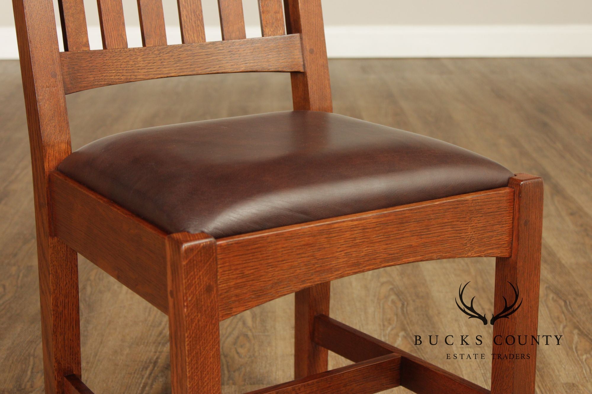 Stickley Mission Collection Set Of Four Cottage Oak Dining Chairs