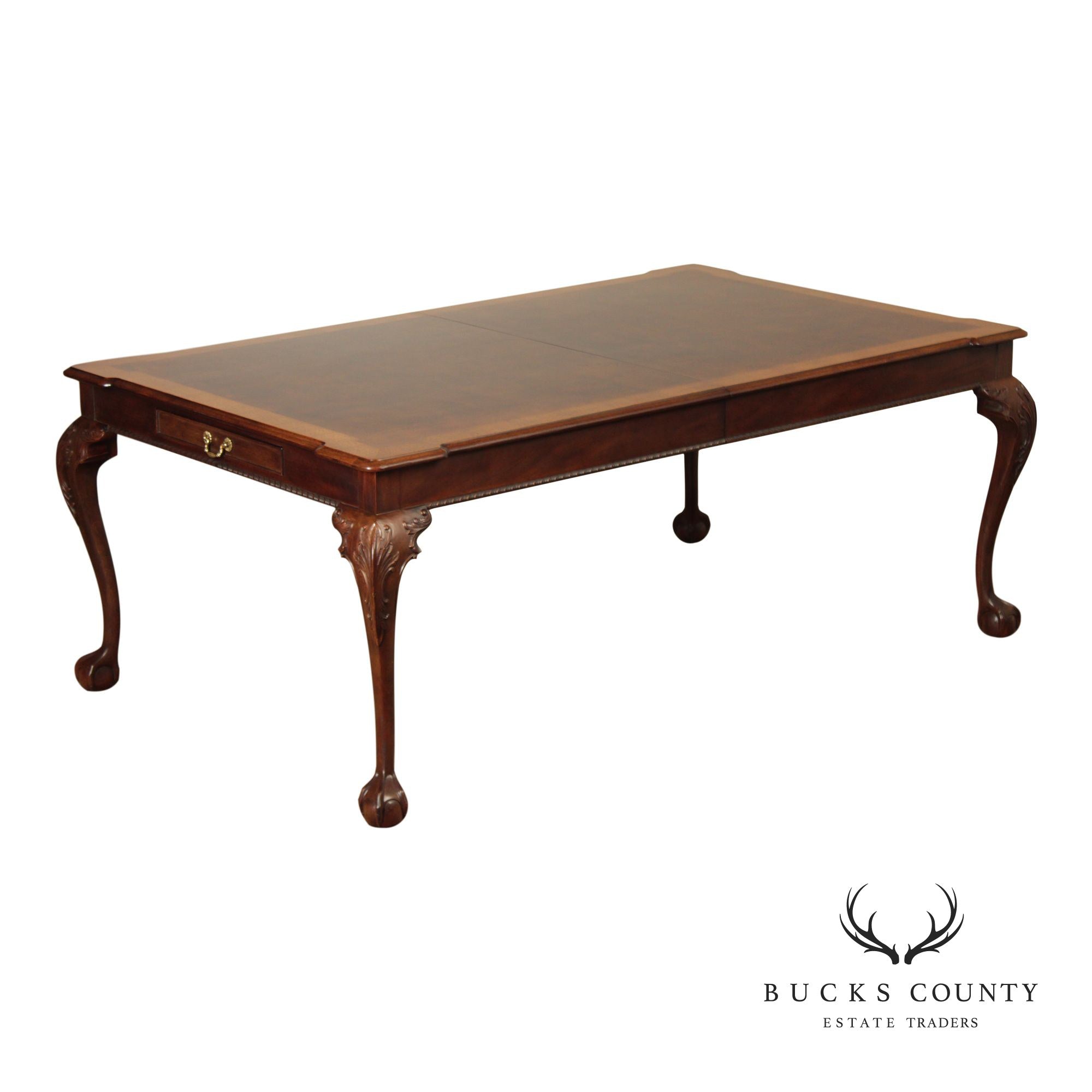 Henredon Rittenhouse Mahogany Chippendale Style Extendable Dining Table