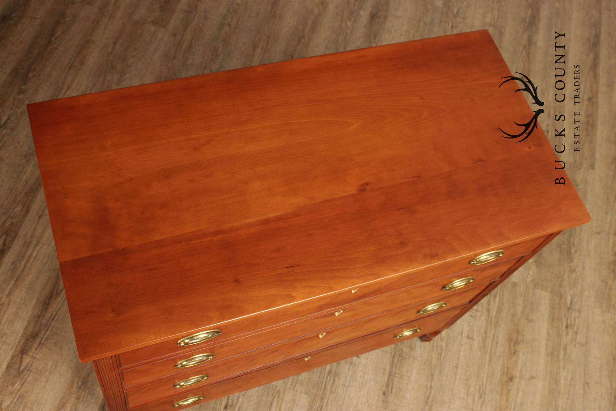 Antique American Federal Period Cherry Four Drawer Chest or Bureau