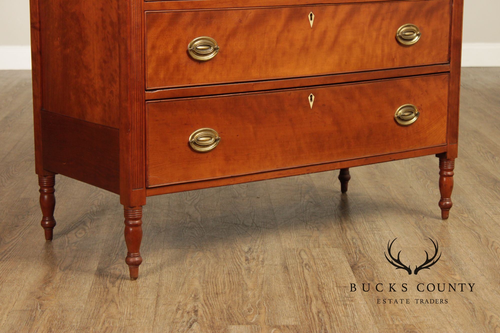 Antique American Federal Period Cherry Four Drawer Chest or Bureau