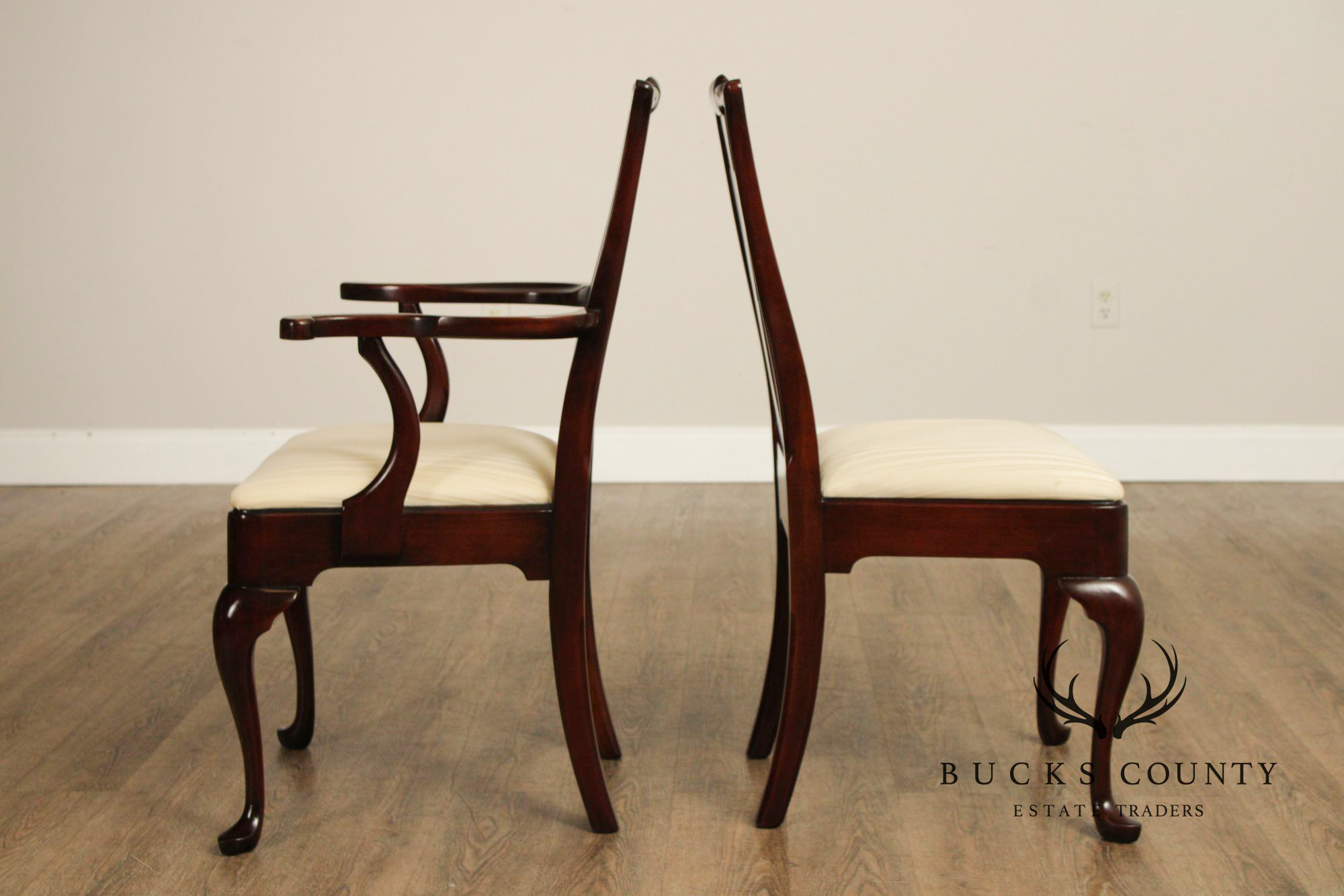 Statton Queen Anne Style Set Of Six Cherry Dining Chairs
