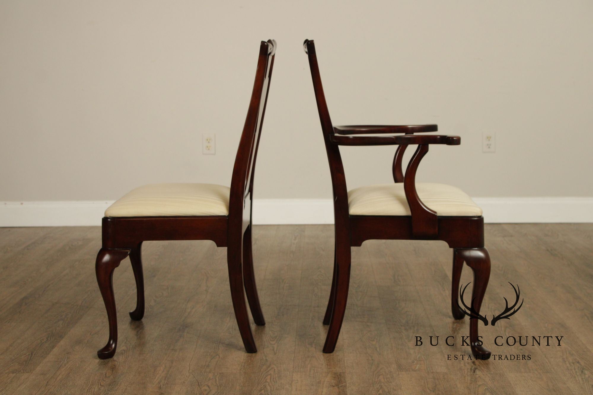 Statton Queen Anne Style Set Of Six Cherry Dining Chairs