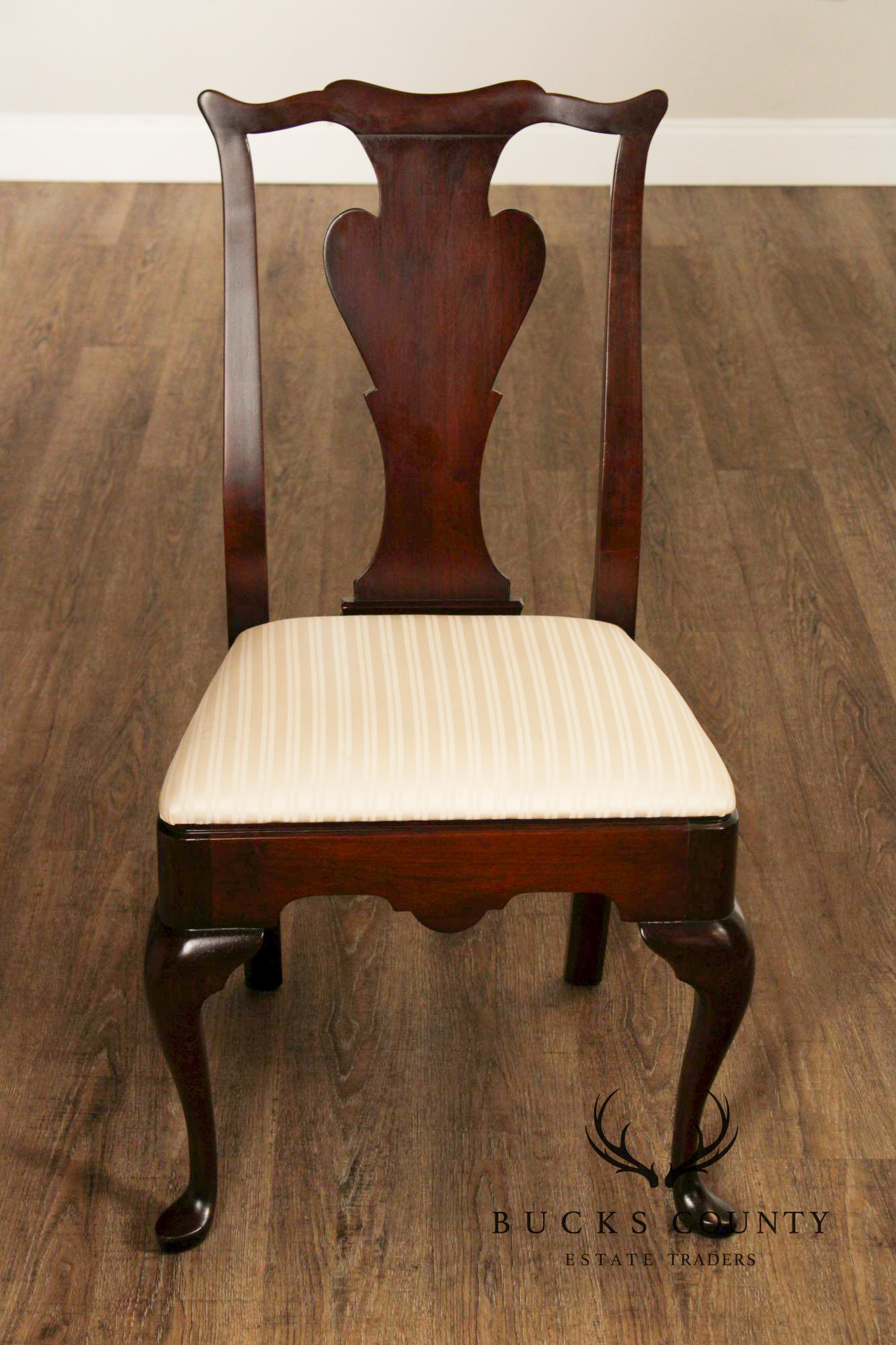 Statton Queen Anne Style Set Of Six Cherry Dining Chairs
