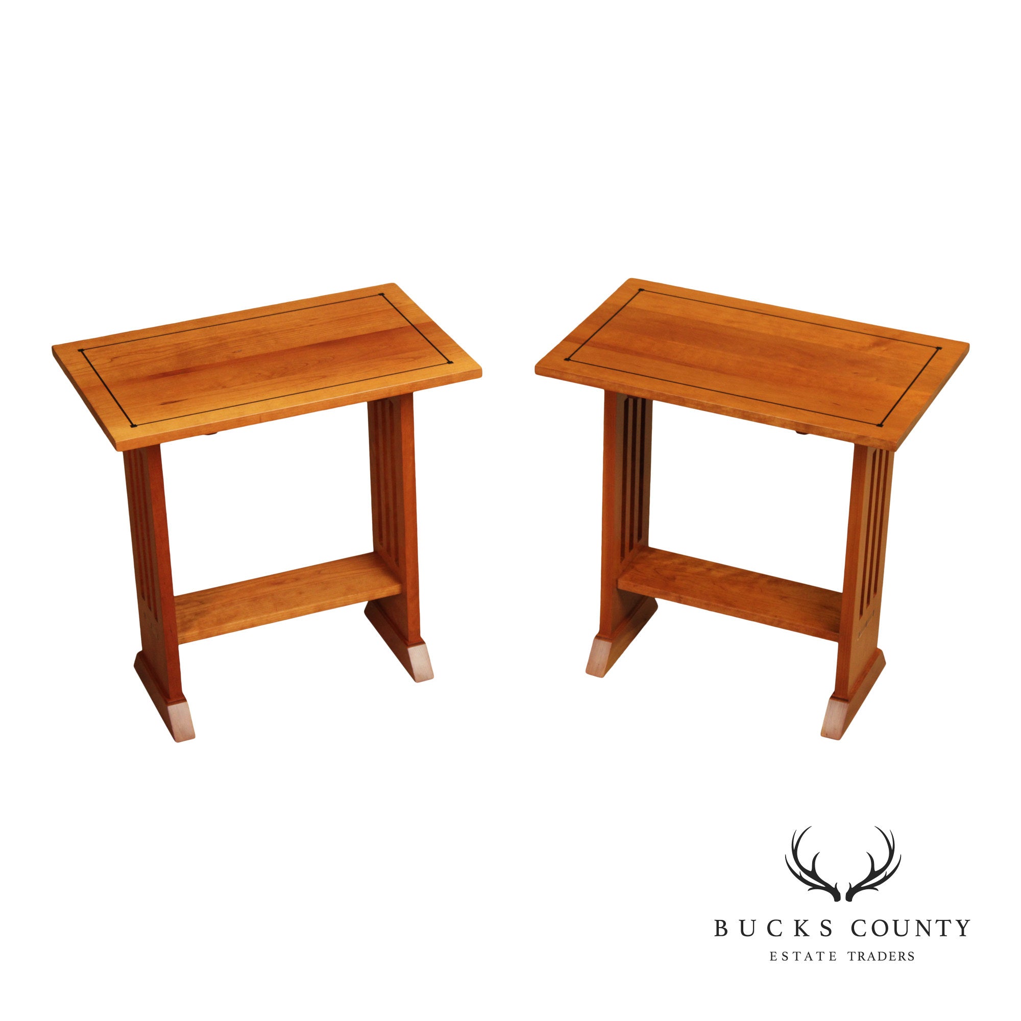 Stickley 21st Century Collection Pair of Cherry Chairside Tables