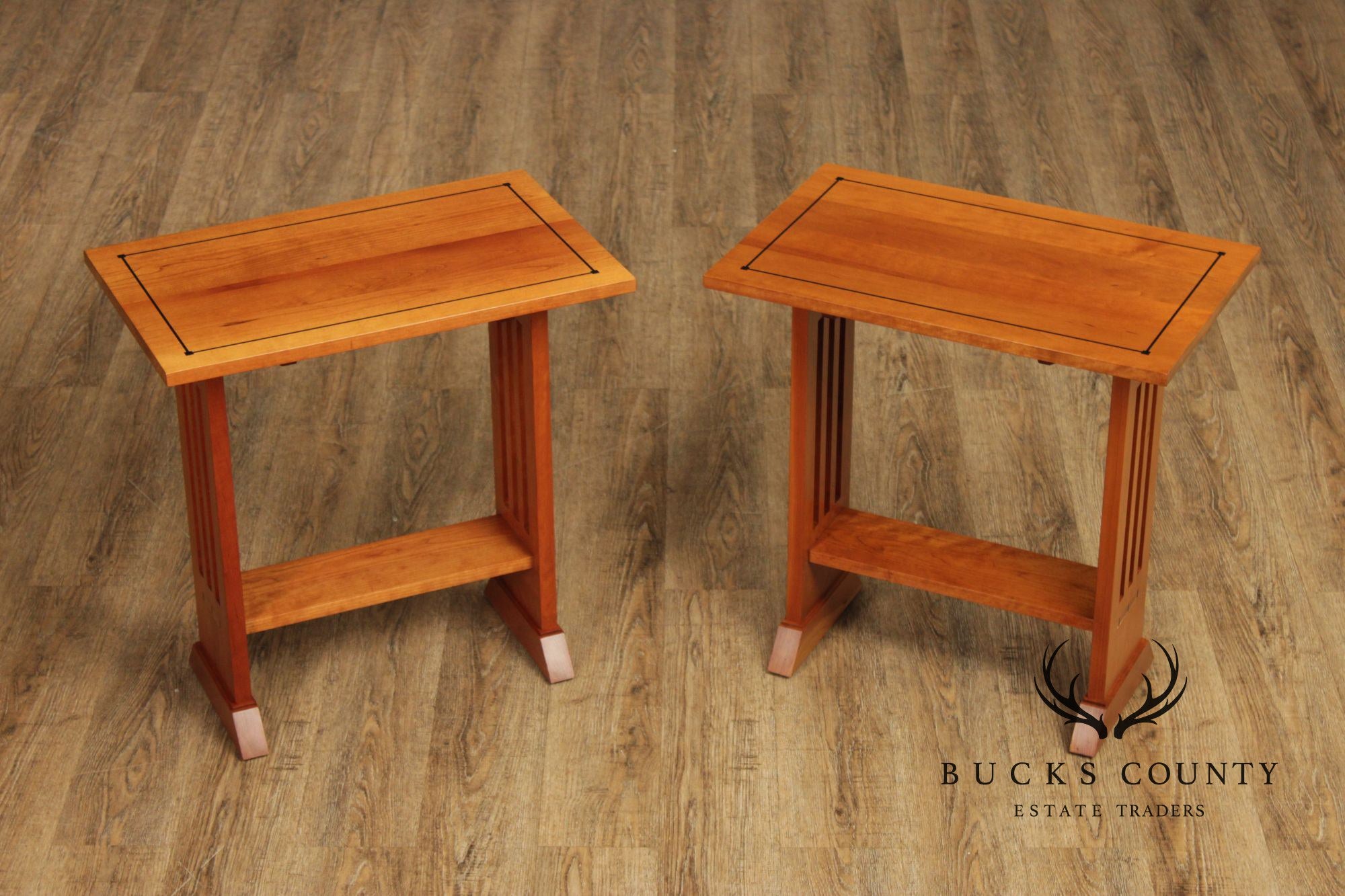 Stickley 21st Century Collection Pair of Cherry Chairside Tables