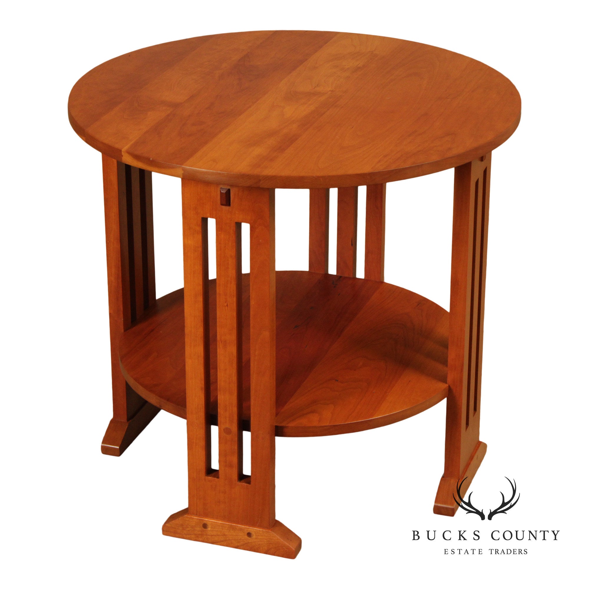 Stickley Mission Collection Cherry Round Lamp Table