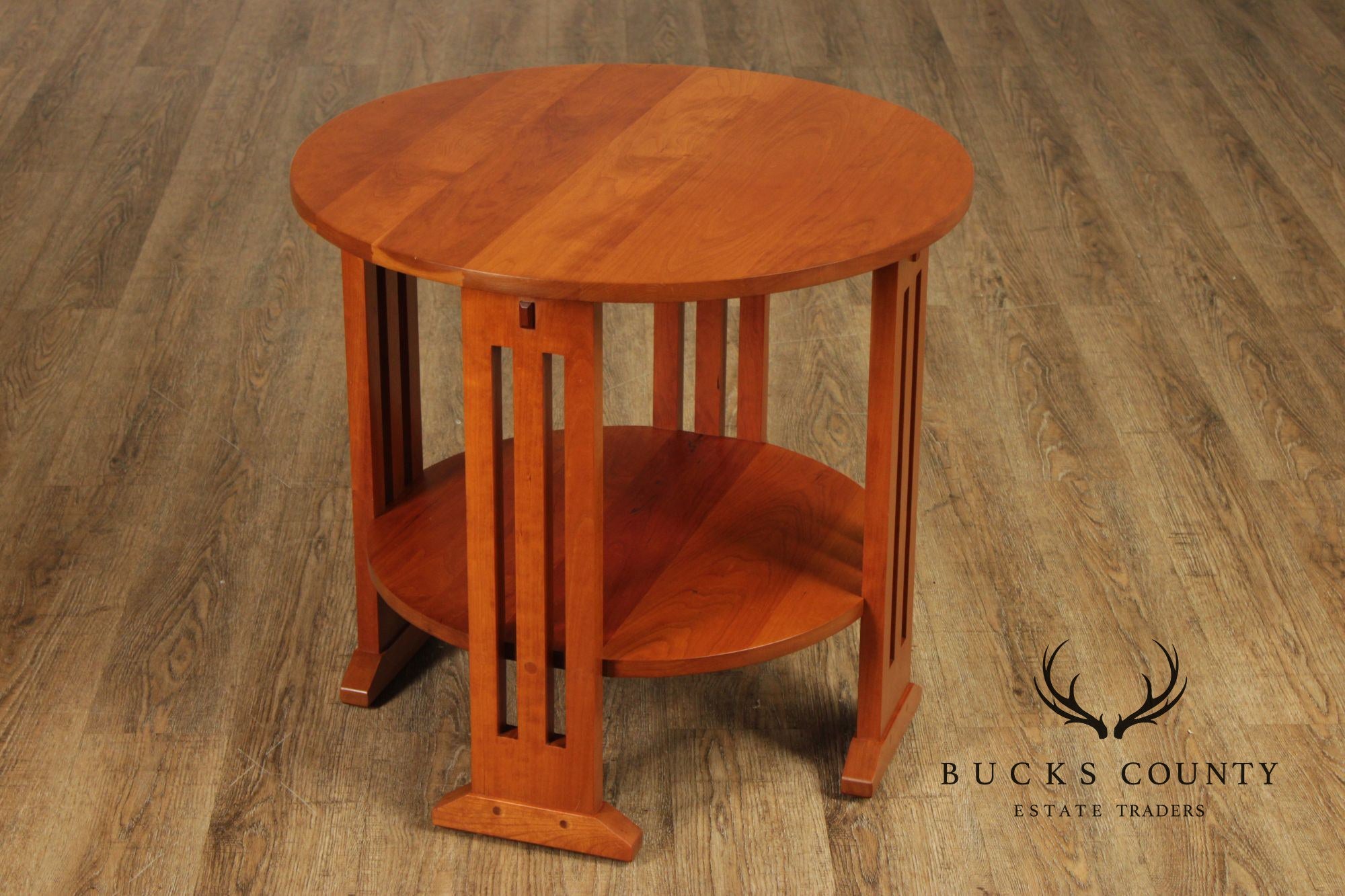Stickley Mission Collection Cherry Round Lamp Table