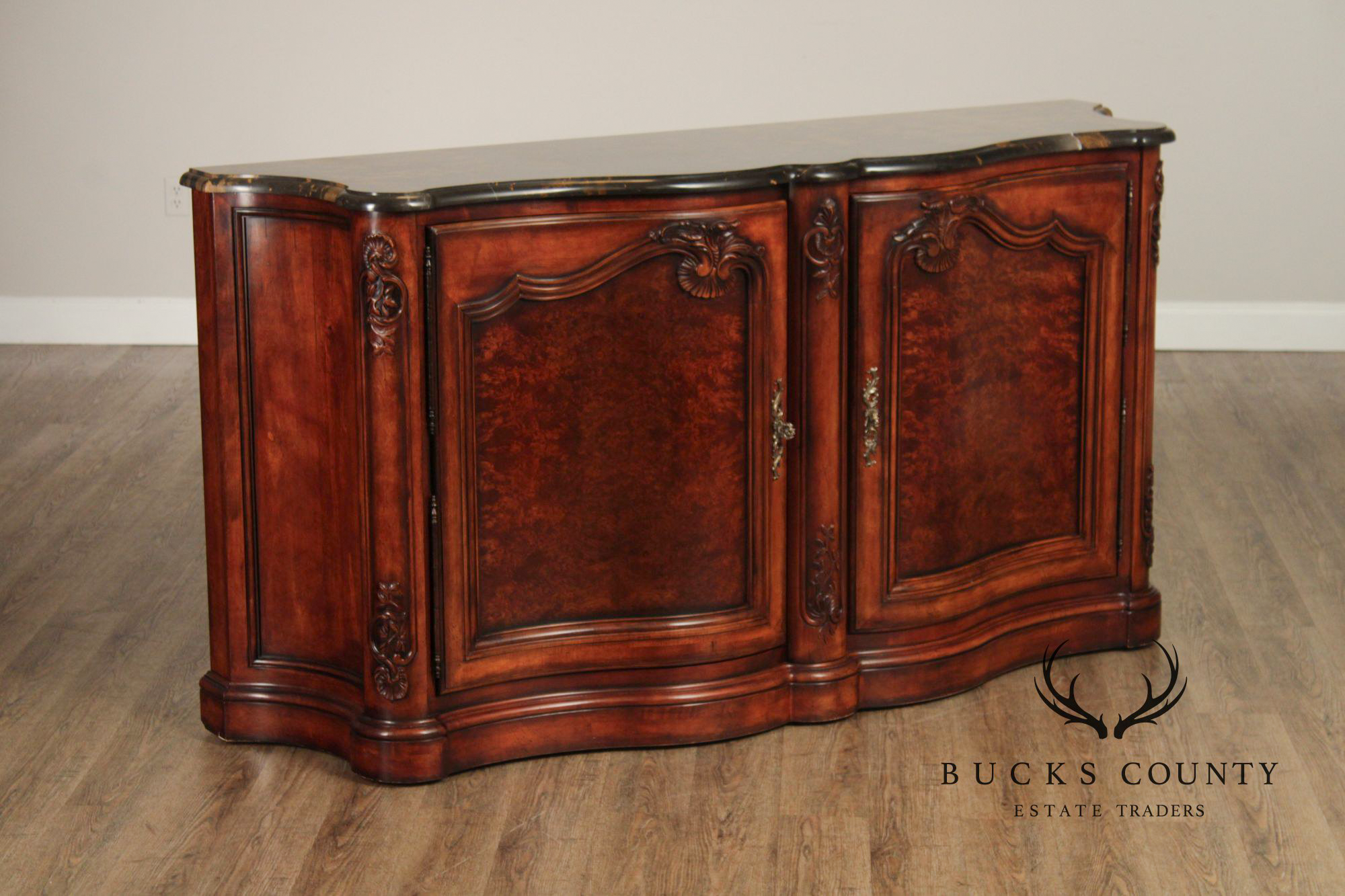Henredon Italian Renaissance Style Marble Top Buffet