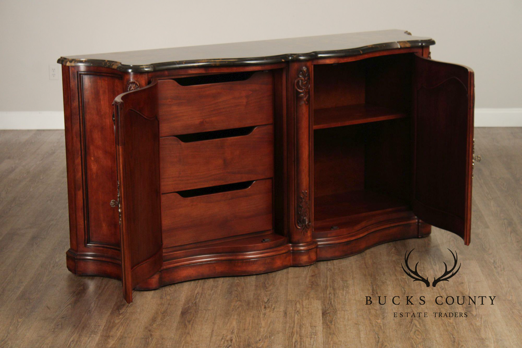 Henredon Italian Renaissance Style Marble Top Buffet