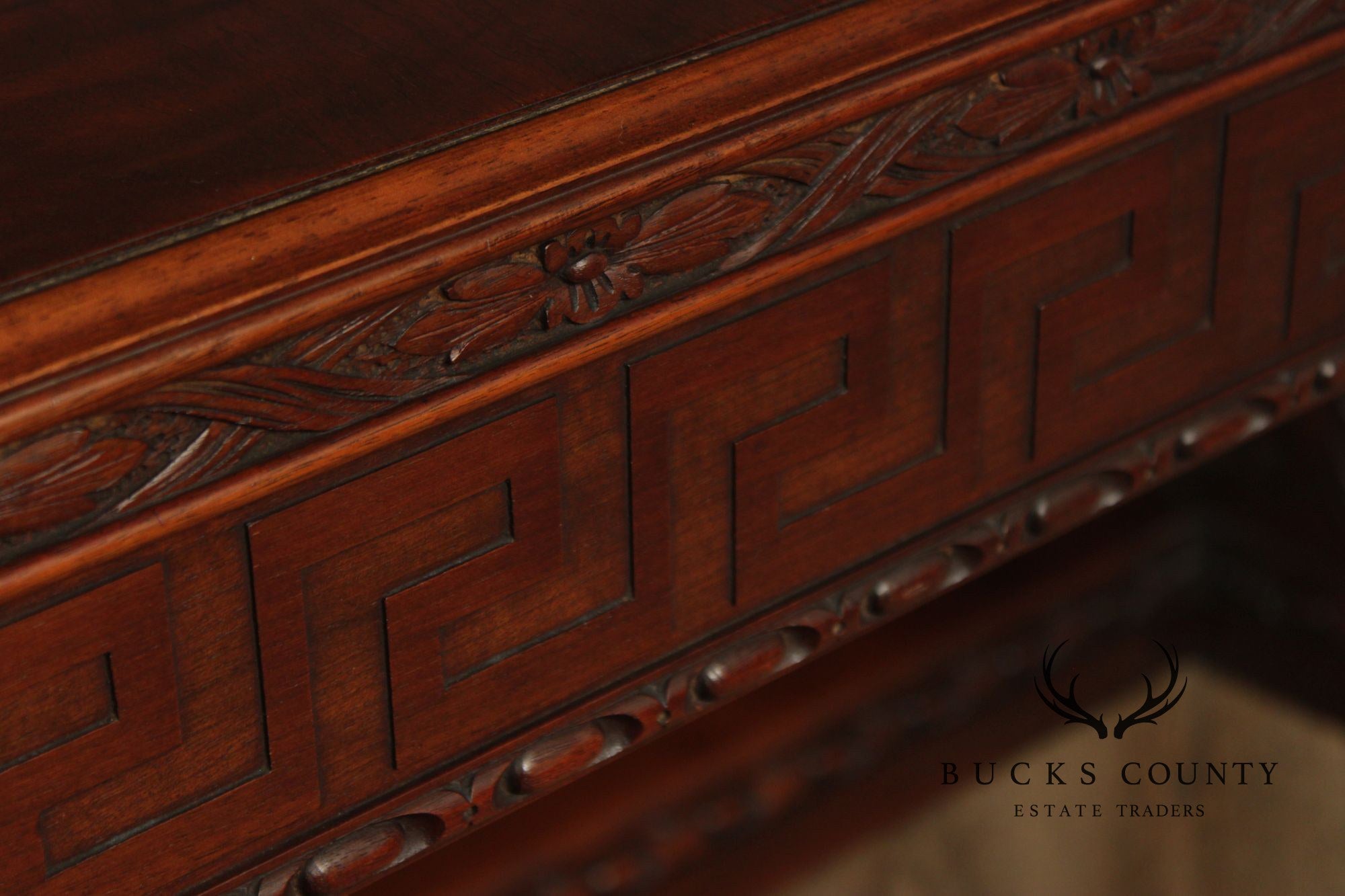 Exceptional Renaissance Revival Style Carved Mahogany Expandable Dining Table