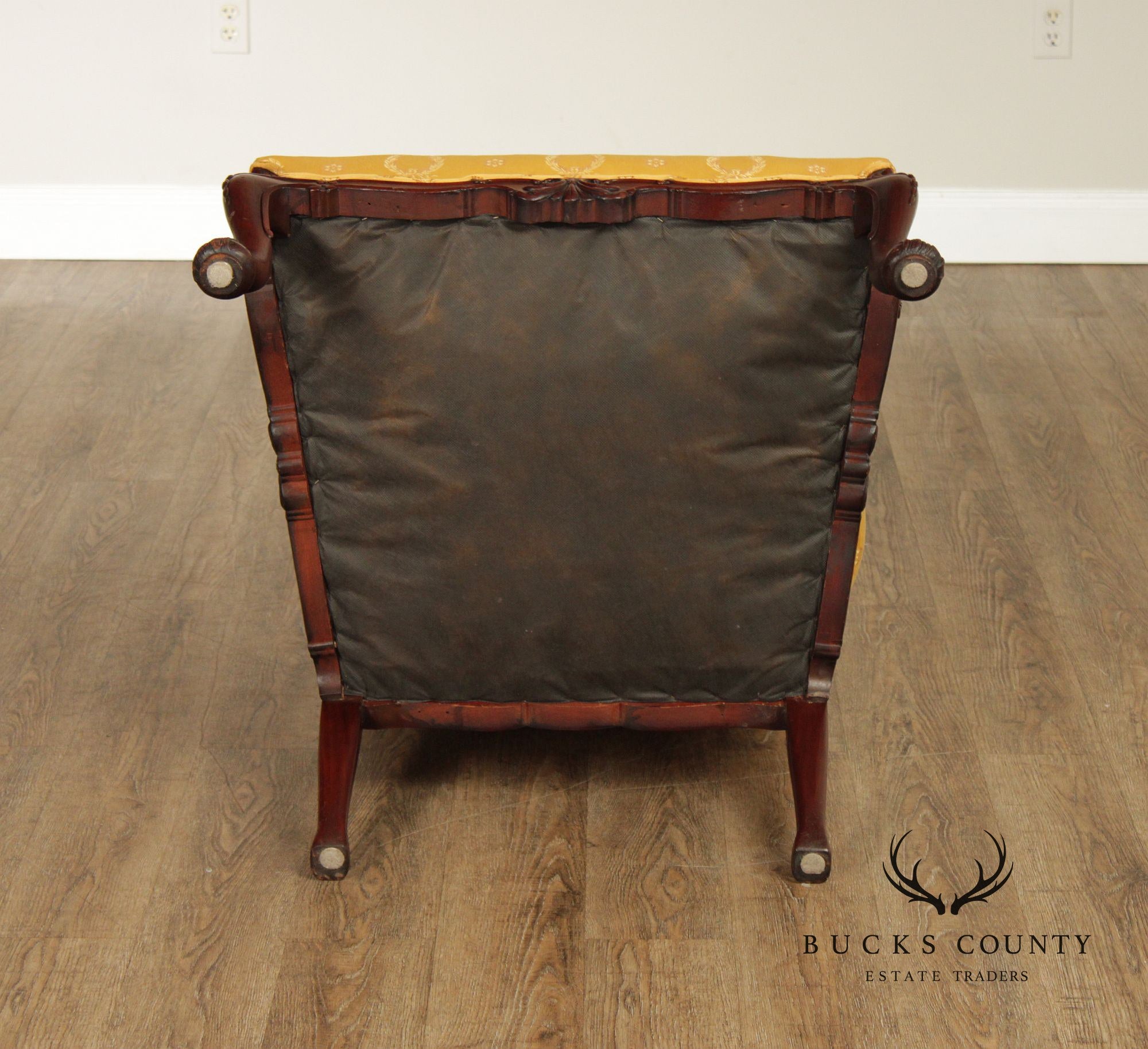 George II Style Carved Mahogany Library Armchair