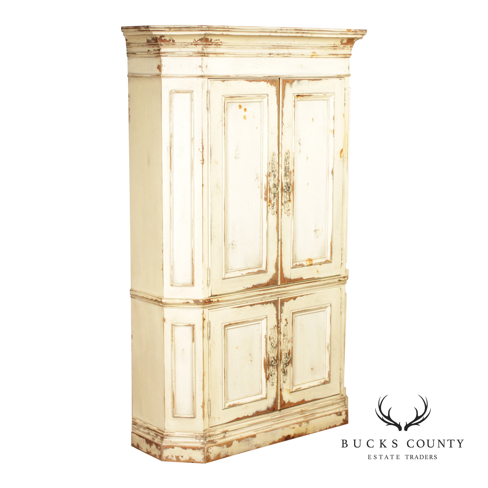Habersham Distress Painted Corner Cupboard