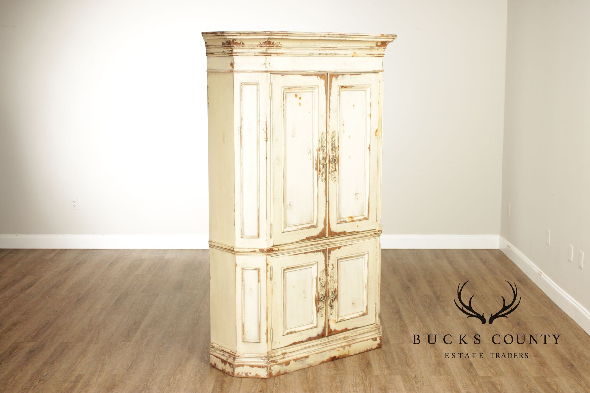 Habersham Distress Painted Corner Cupboard