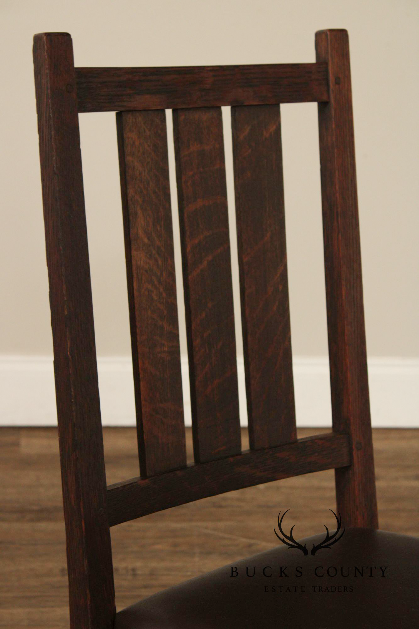 Antique Gustav Stickley Harvey Ellis Style Oak Sewing Rocker