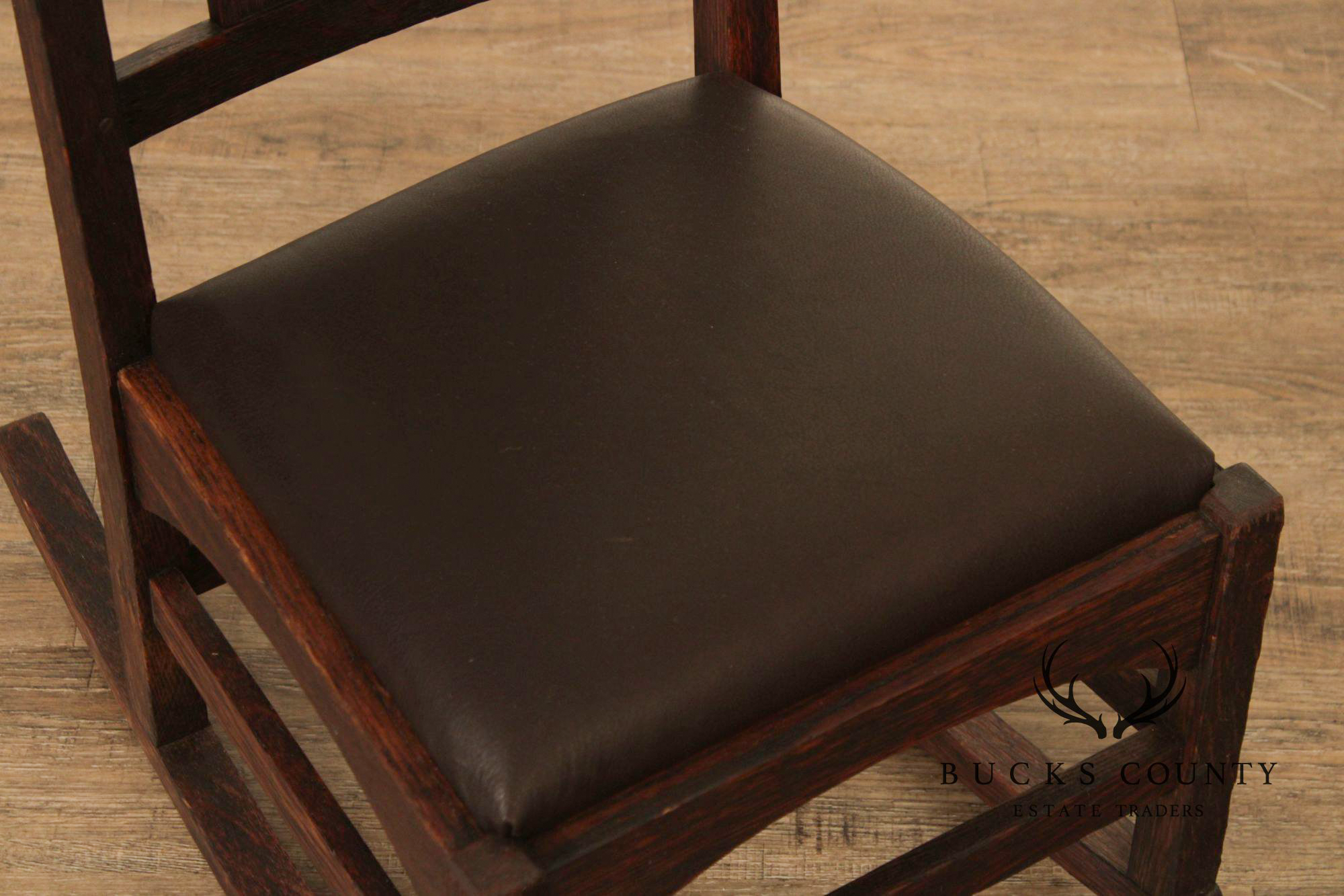 Antique Gustav Stickley Harvey Ellis Style Oak Sewing Rocker