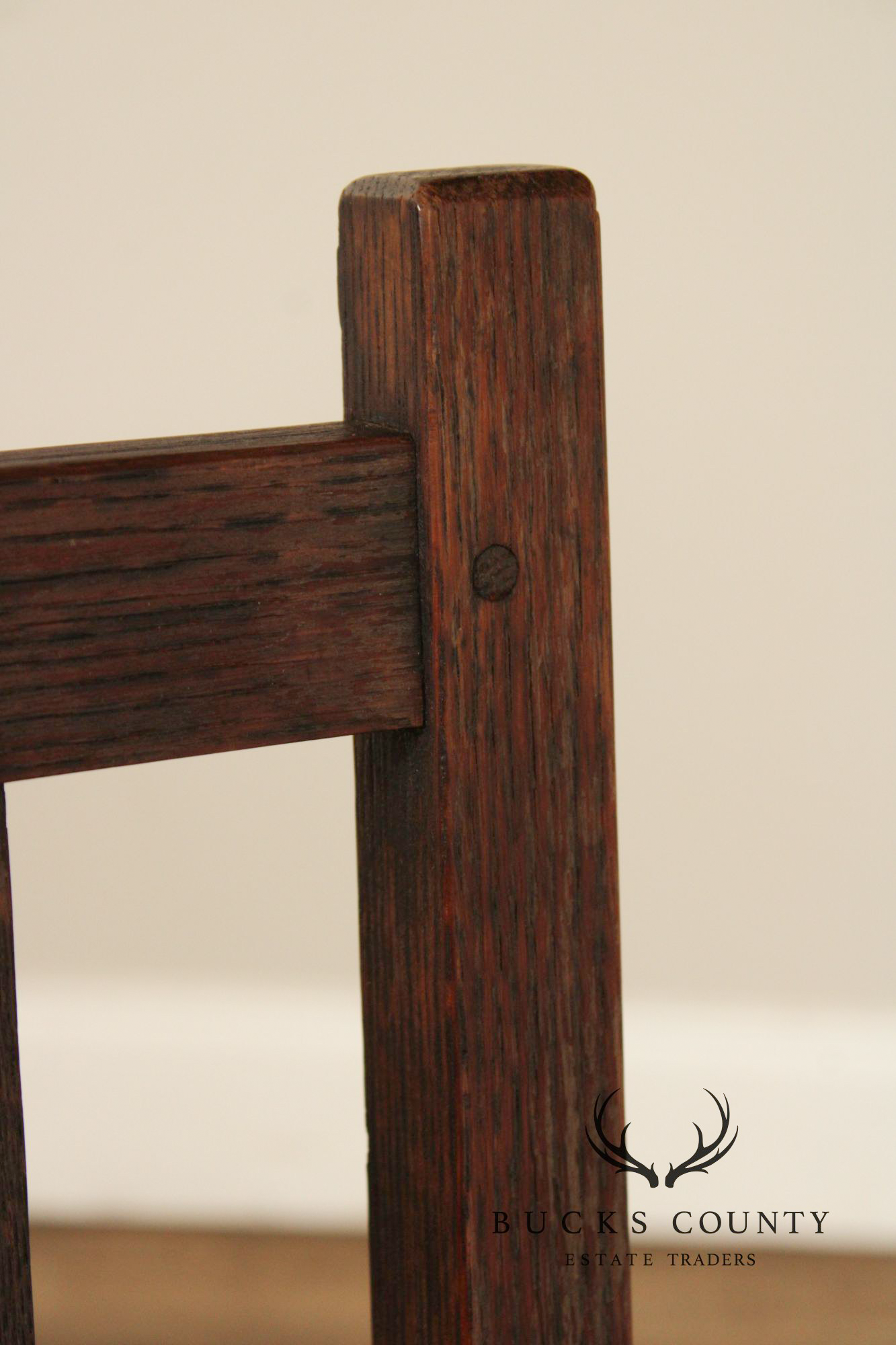 Antique Gustav Stickley Harvey Ellis Style Oak Sewing Rocker