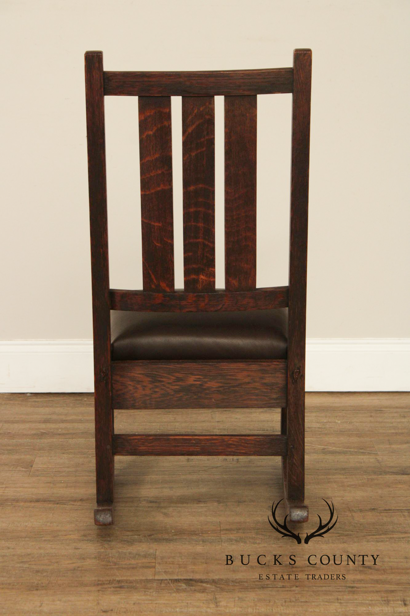 Antique Gustav Stickley Harvey Ellis Style Oak Sewing Rocker