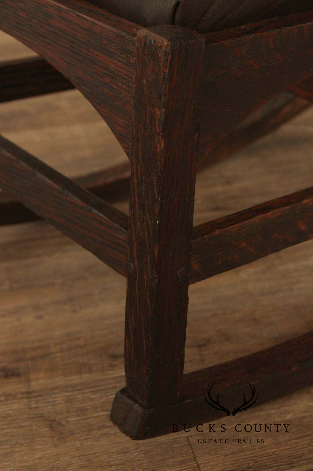 Antique Gustav Stickley Harvey Ellis Style Oak Sewing Rocker
