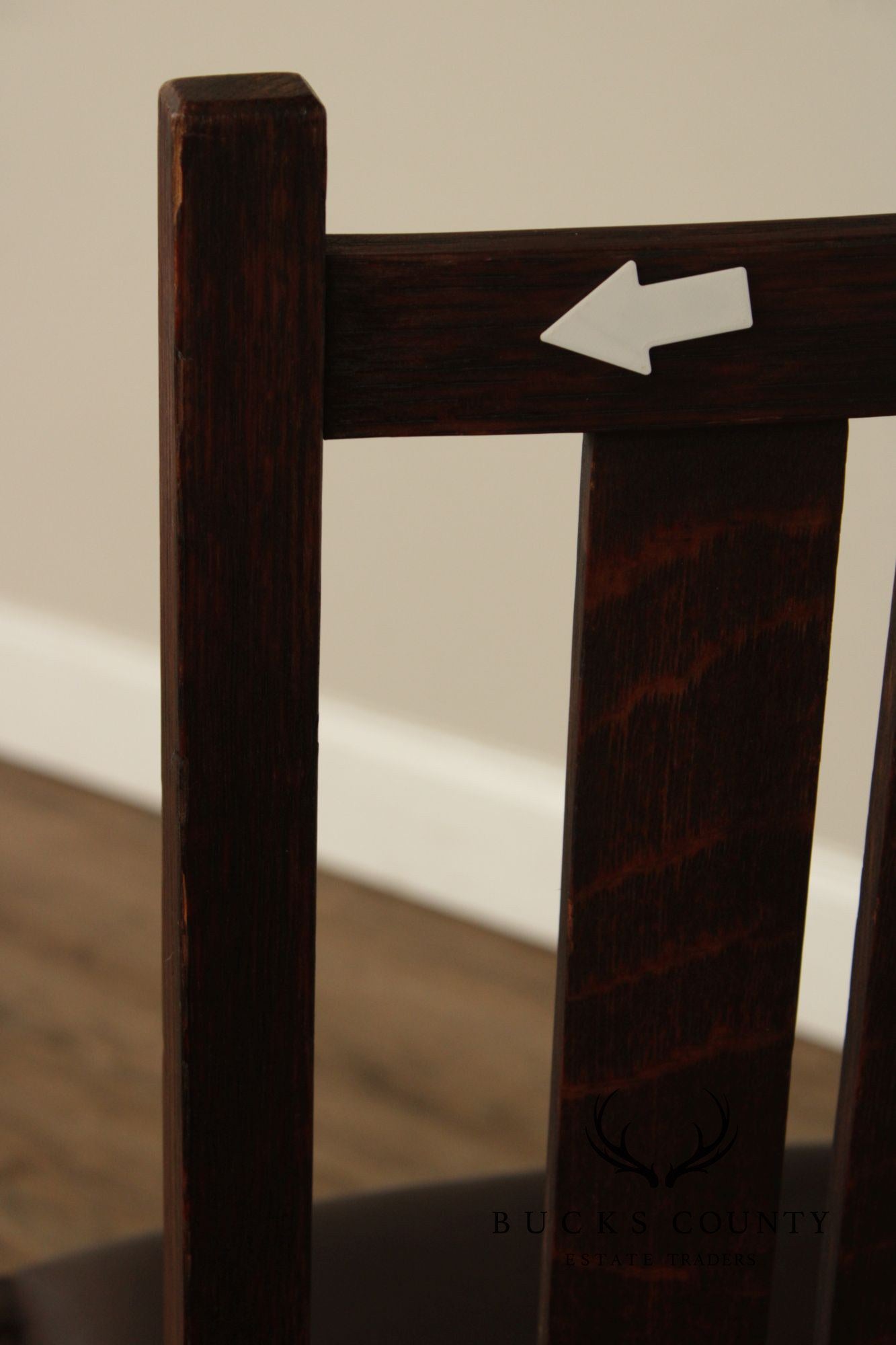 Antique Gustav Stickley Harvey Ellis Style Oak Sewing Rocker