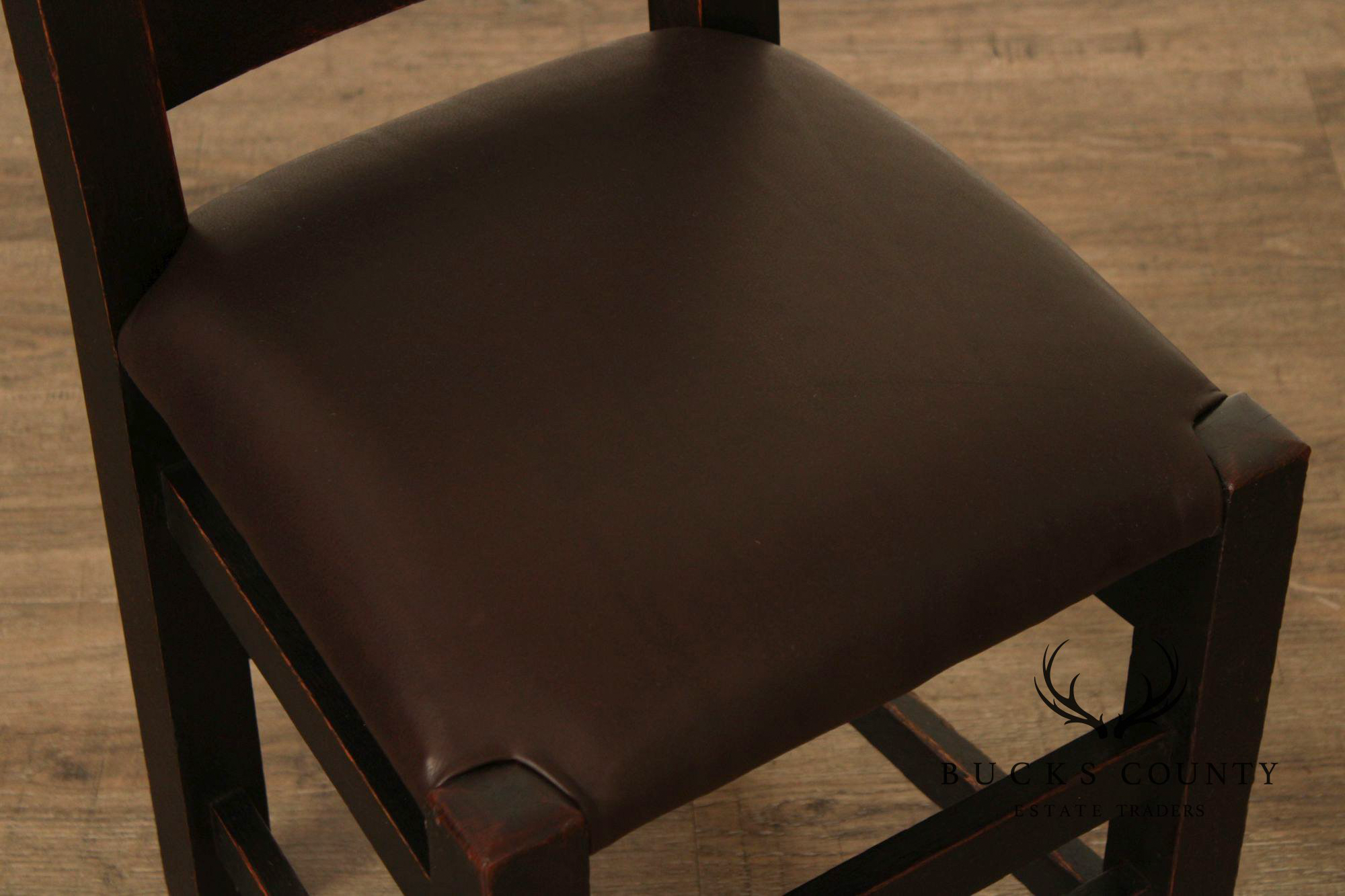 Joseph McHugh Antique Mission Oak Ladder Back Side Chair