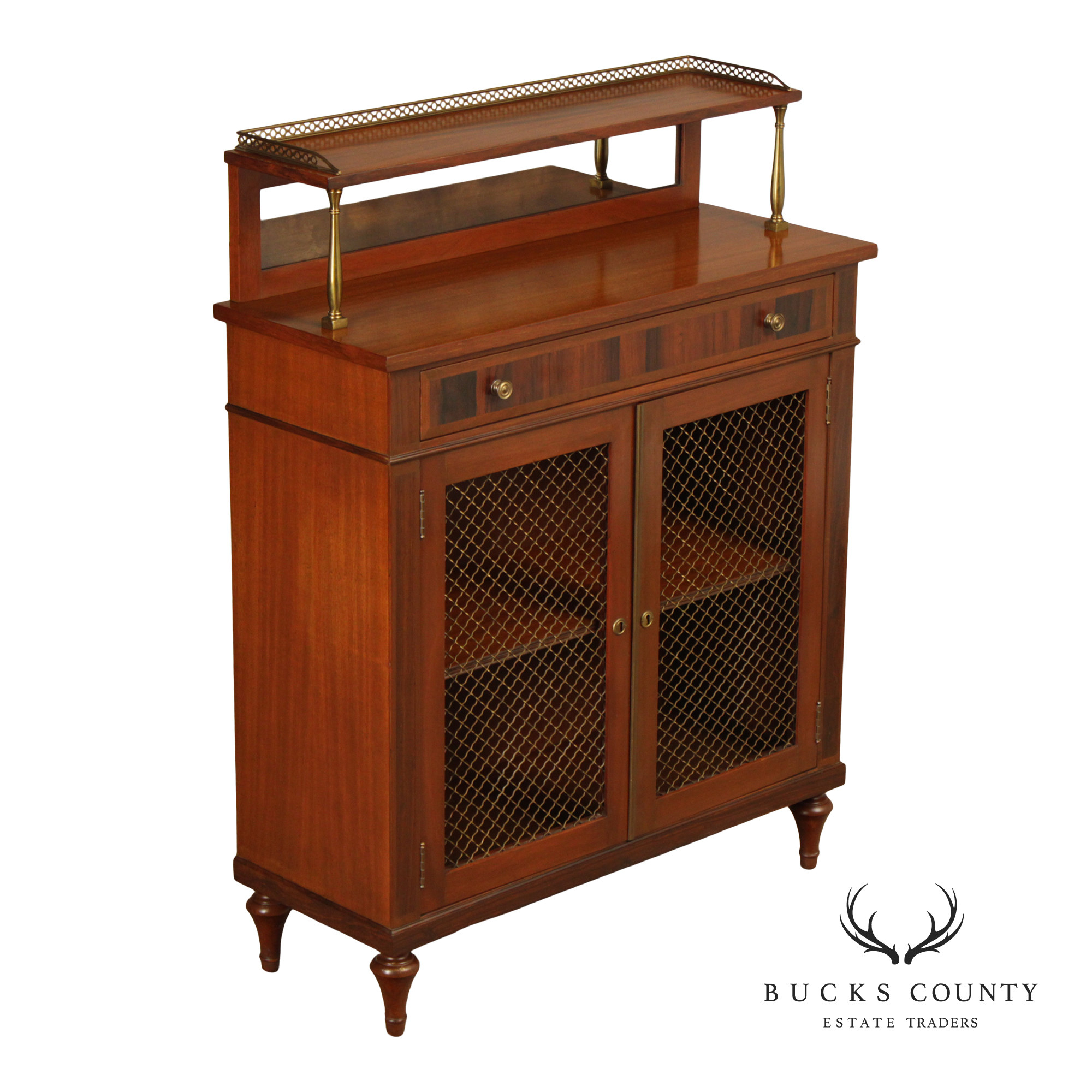 Regency Style Mahogany Chiffonier Bar Cabinet