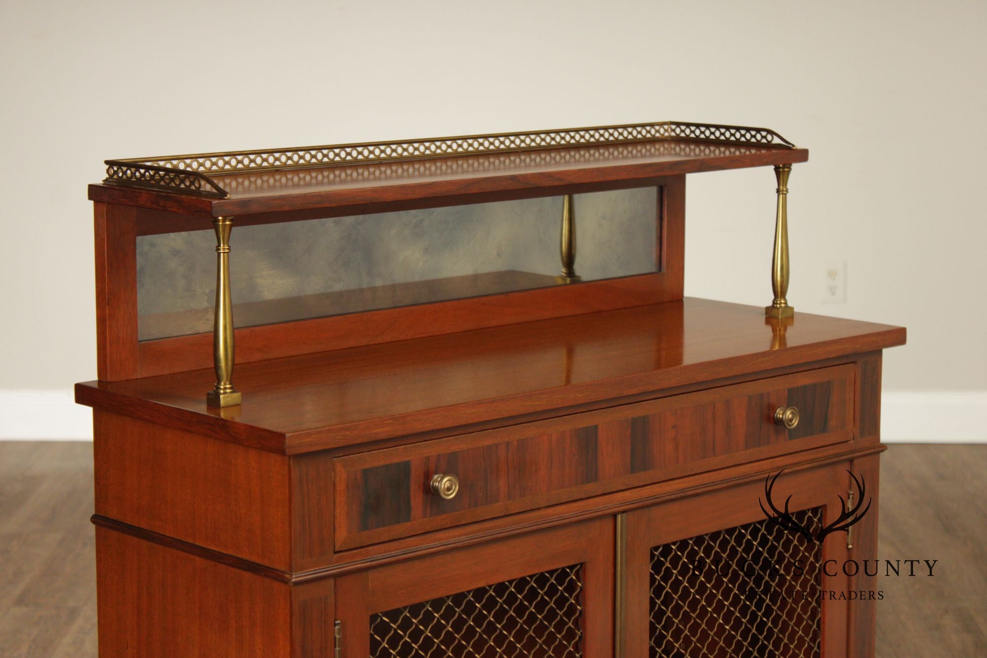 Regency Style Mahogany Chiffonier Bar Cabinet