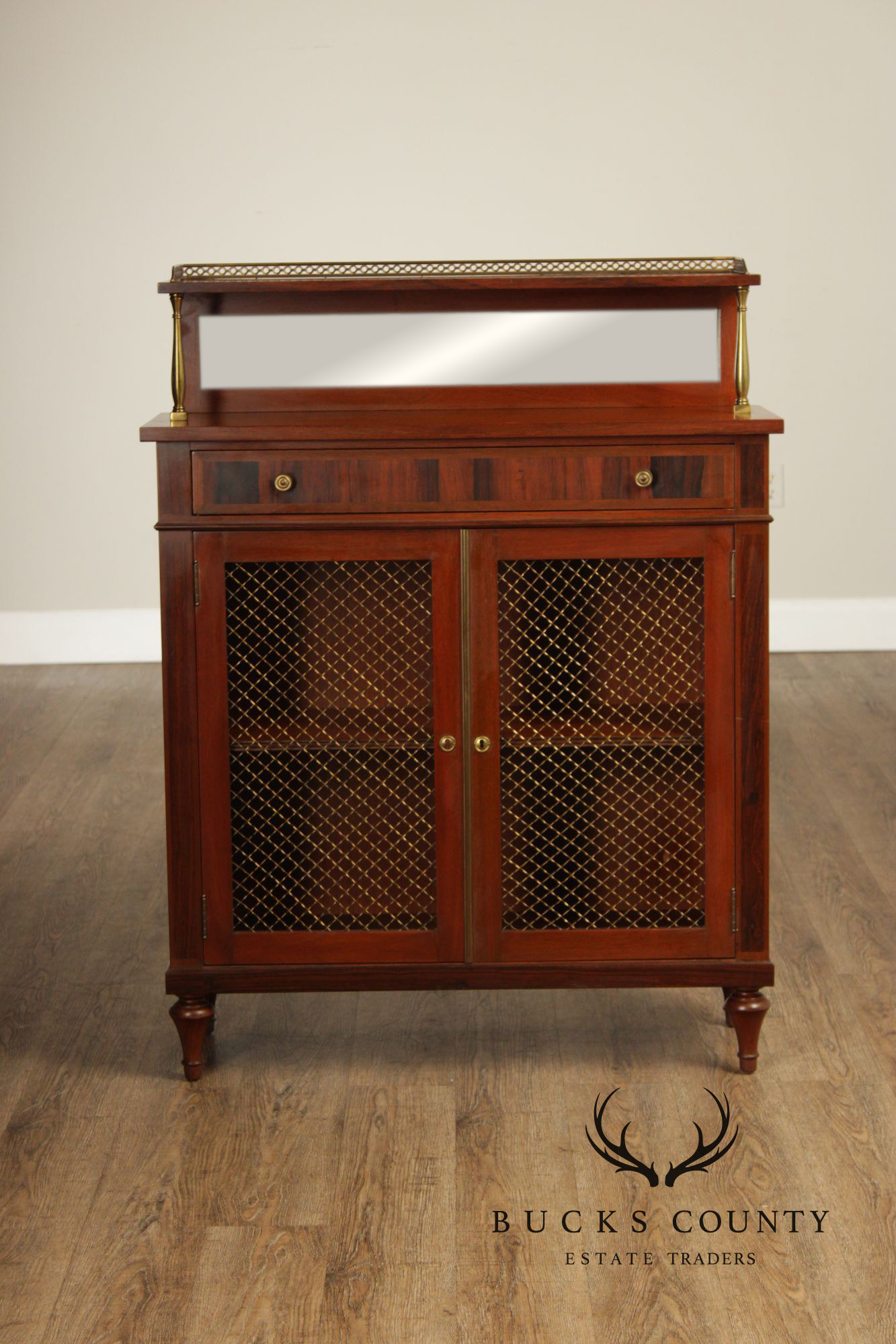 Regency Style Mahogany Chiffonier Bar Cabinet