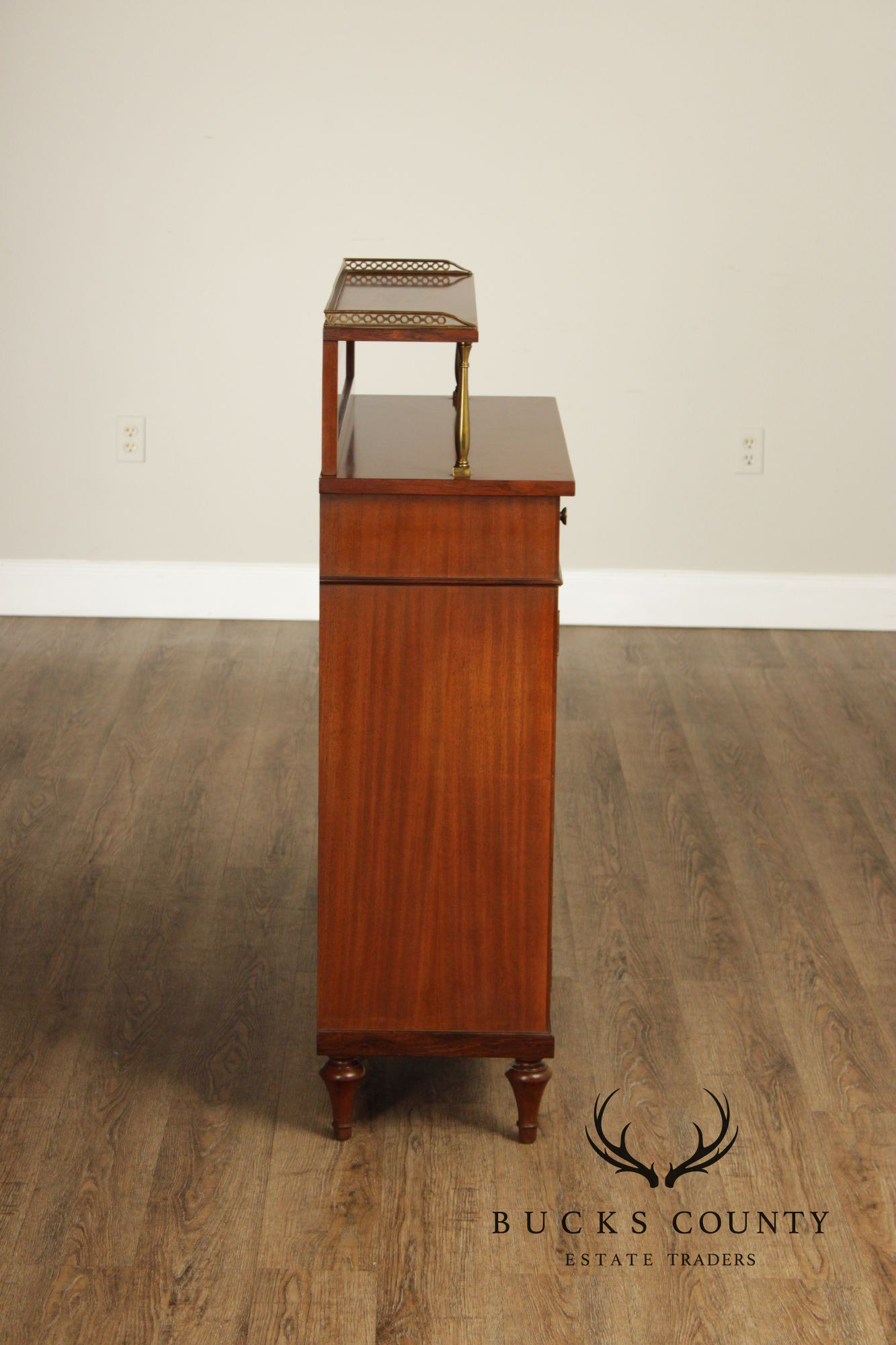 Regency Style Mahogany Chiffonier Bar Cabinet
