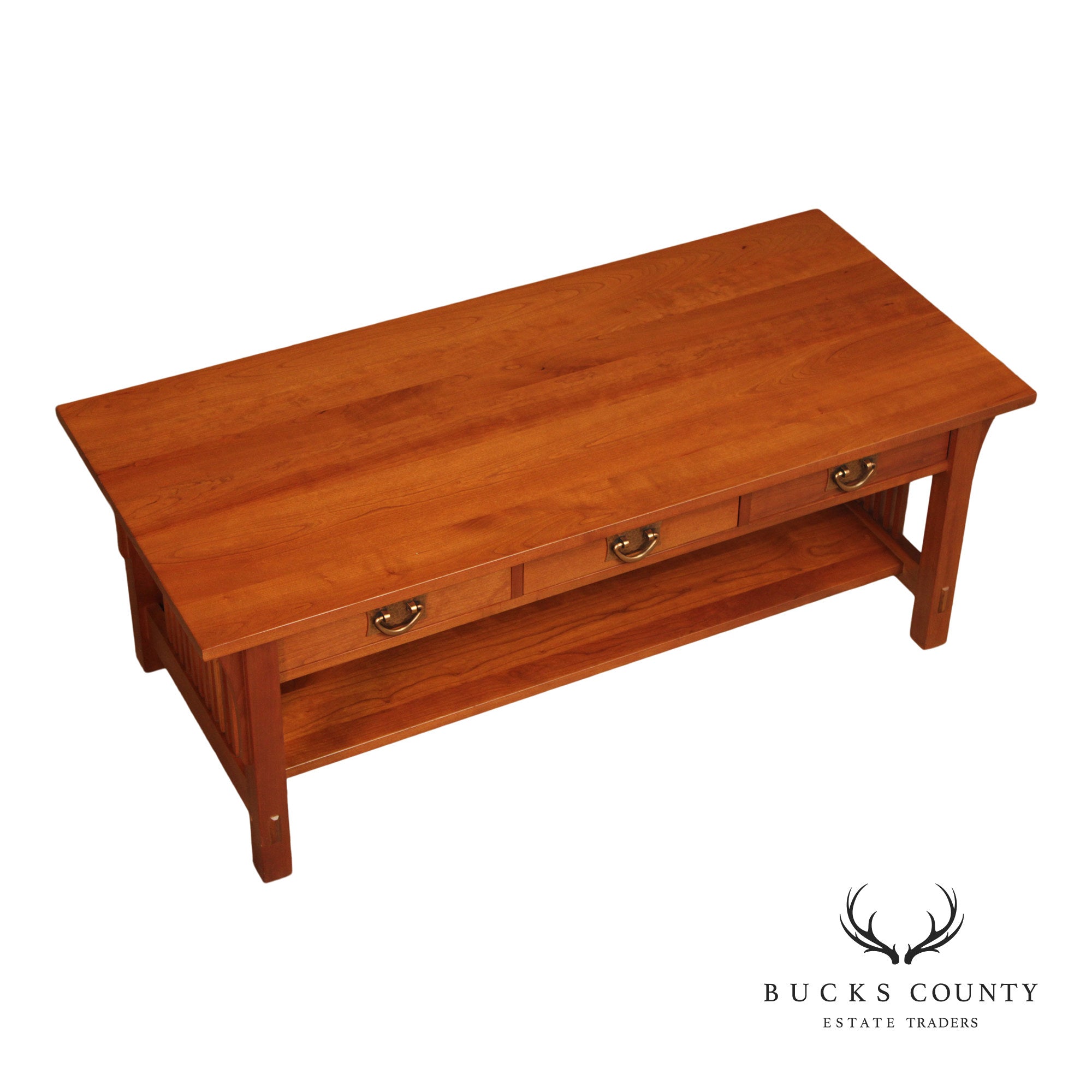 Stickley Mission Collection Cherry Coffee Table With Drawers