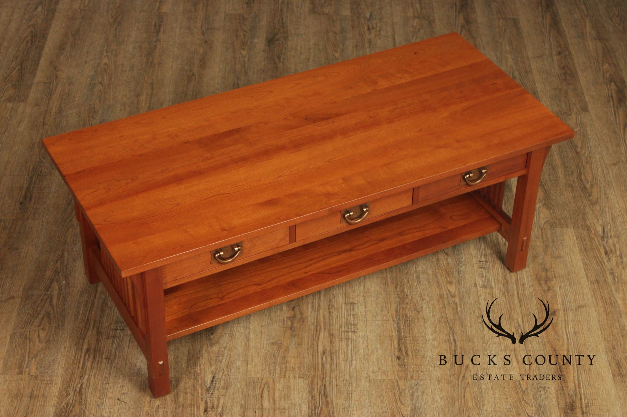 Stickley Mission Collection Cherry Coffee Table With Drawers