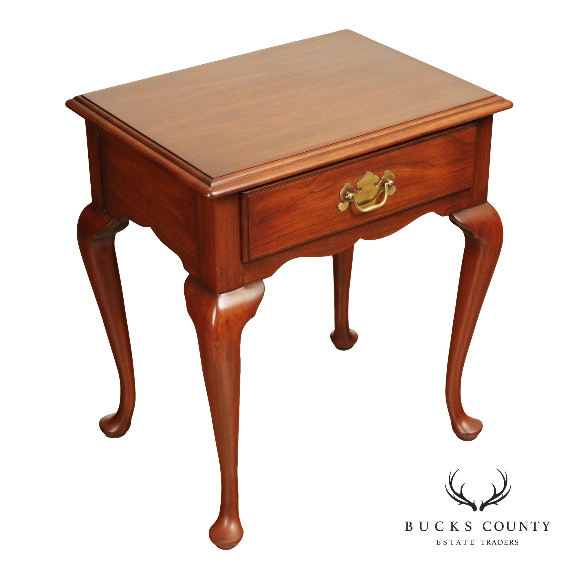 Henkel Harris Queen Anne Style Cherry Single Drawer Nightstand
