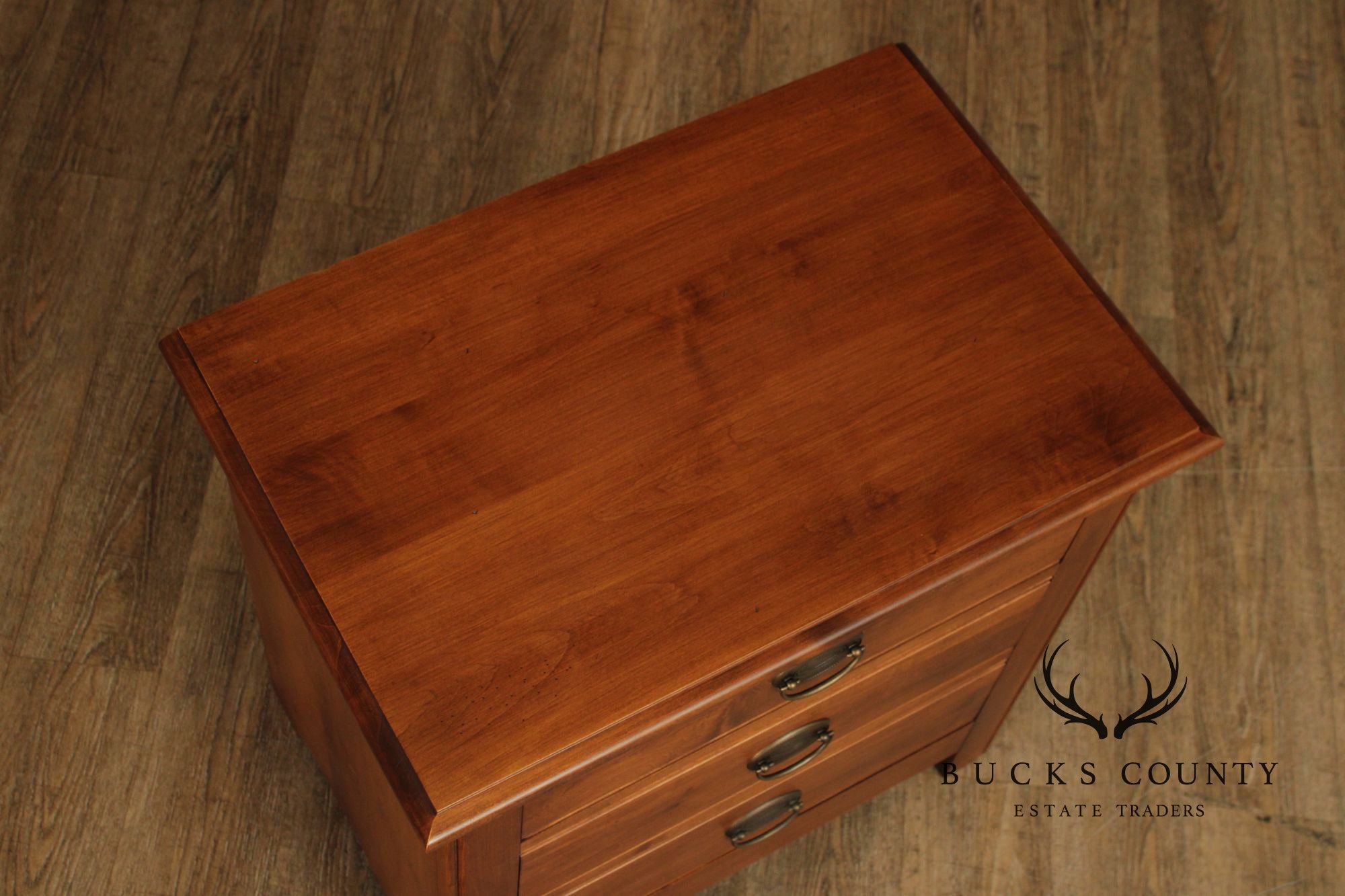 Crawford Furniture Pair Of Maple Three Drawer Nightstands