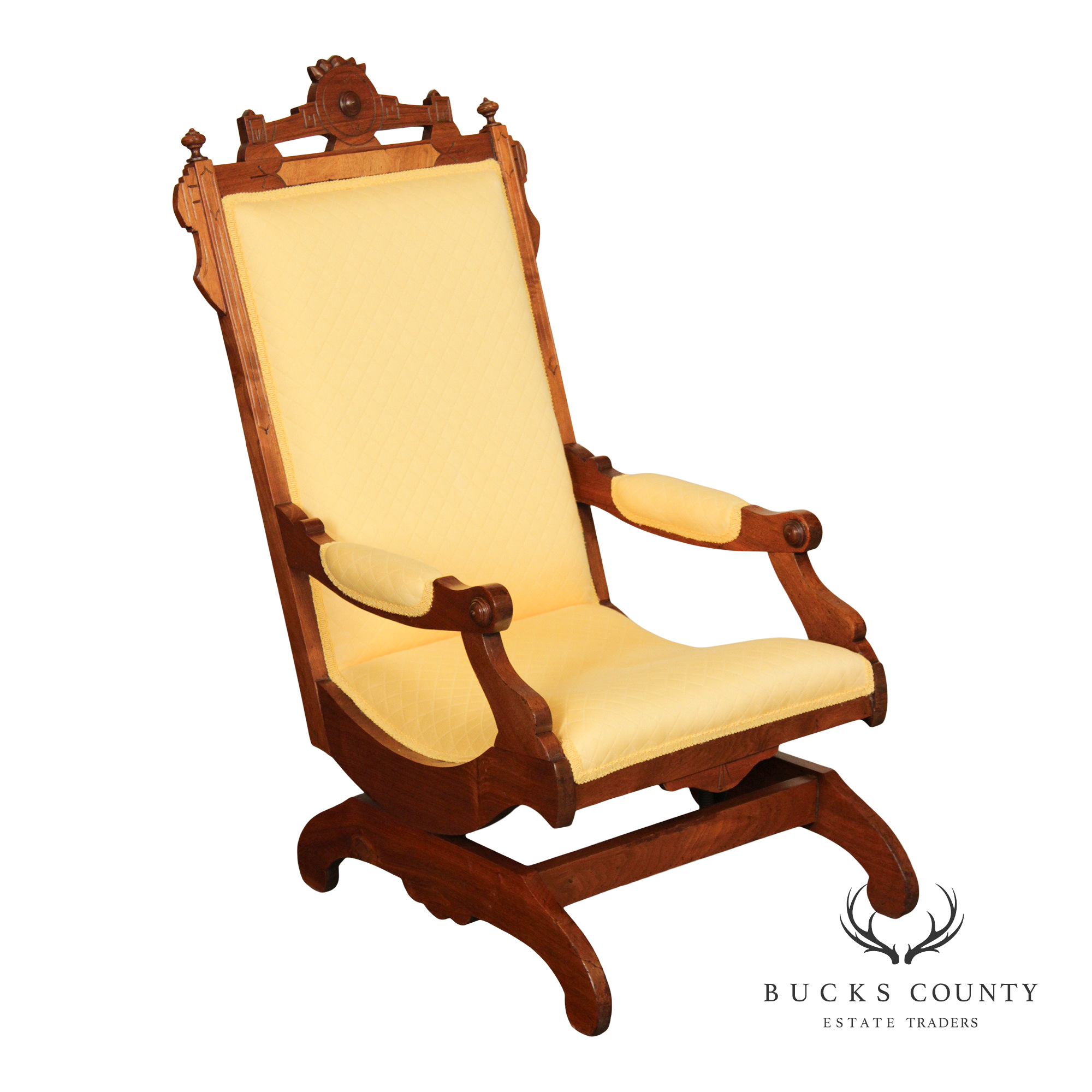 Antique Victorian Walnut Platform Rocker