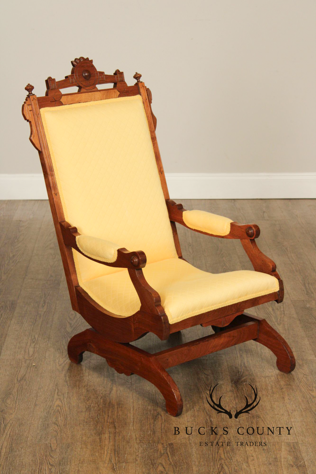 Antique Victorian Walnut Platform Rocker