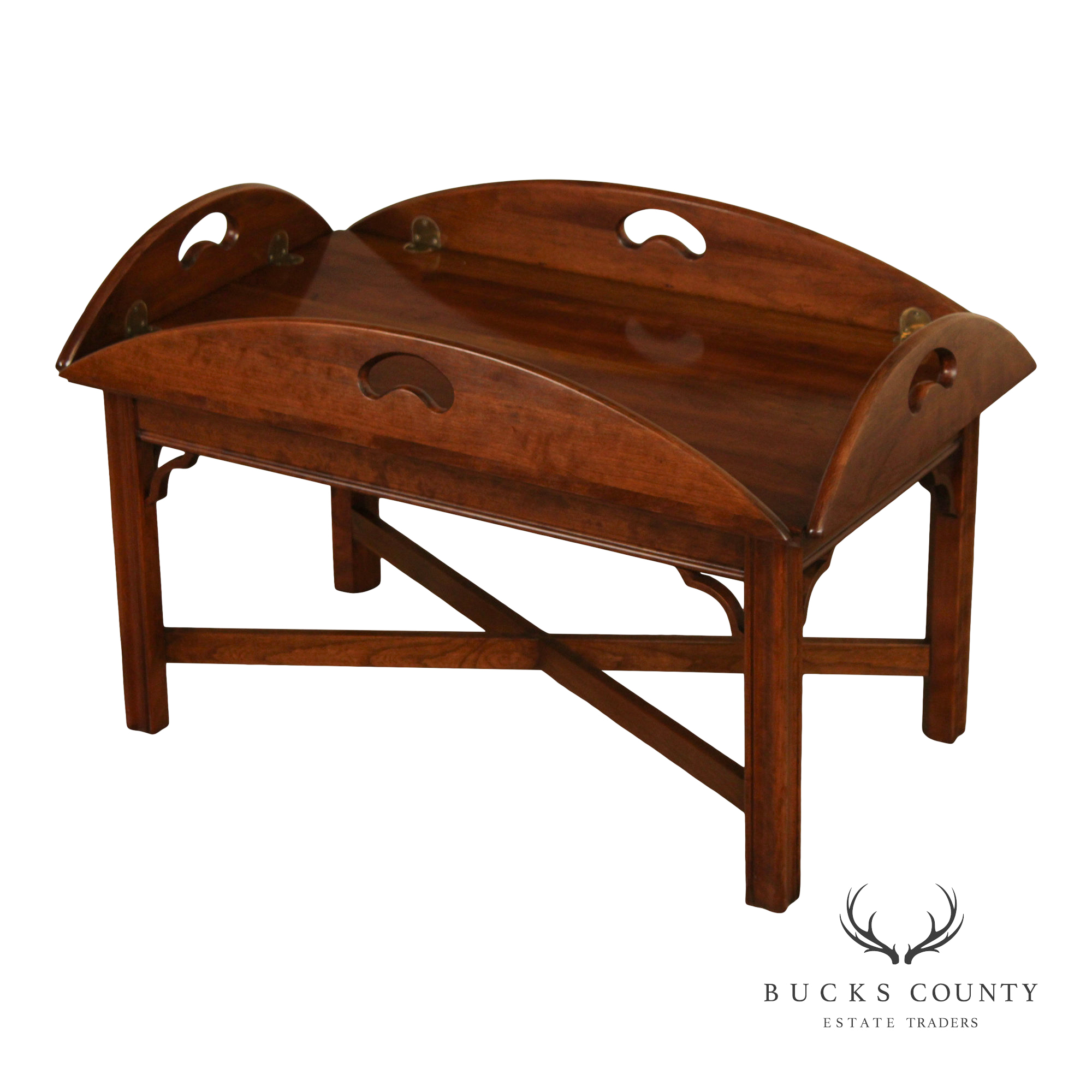 Chippendale Style Cherry Butler's Tray Table