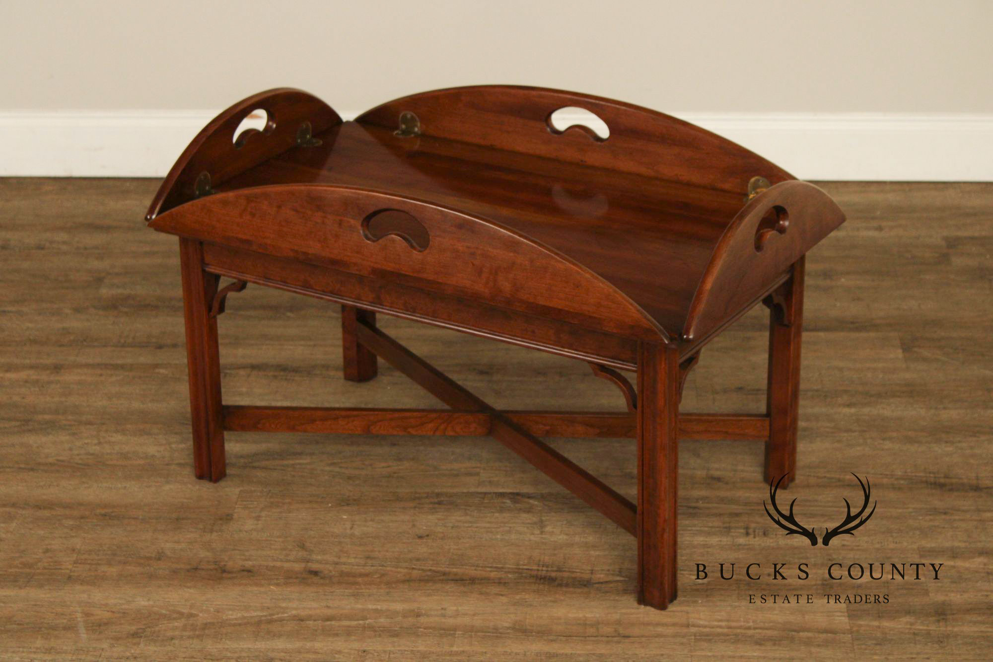 Chippendale Style Cherry Butler's Tray Table