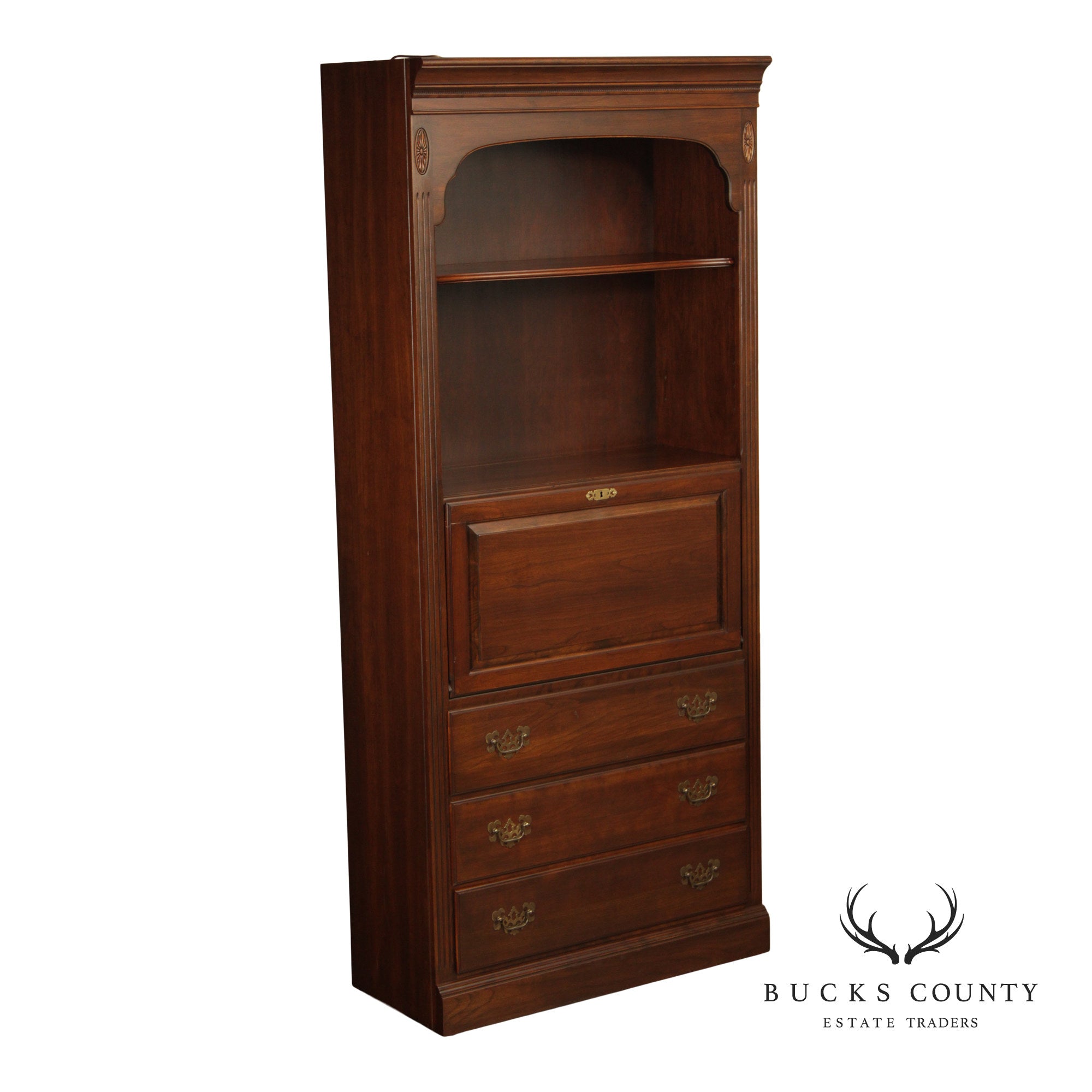 Ethan Allen 'Georgian Court' Cherry Secretary Desk Bookcase Unit