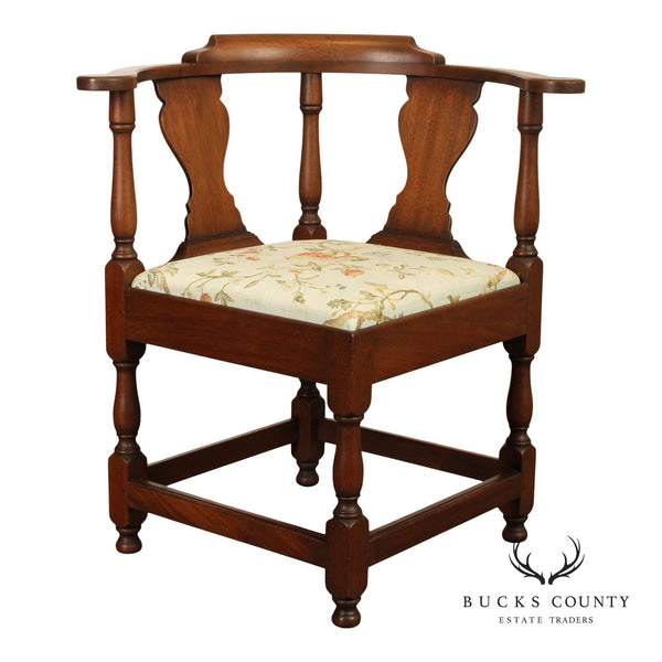 Kittinger Colonial Williamsburg Carved Mahogany Corner Chair