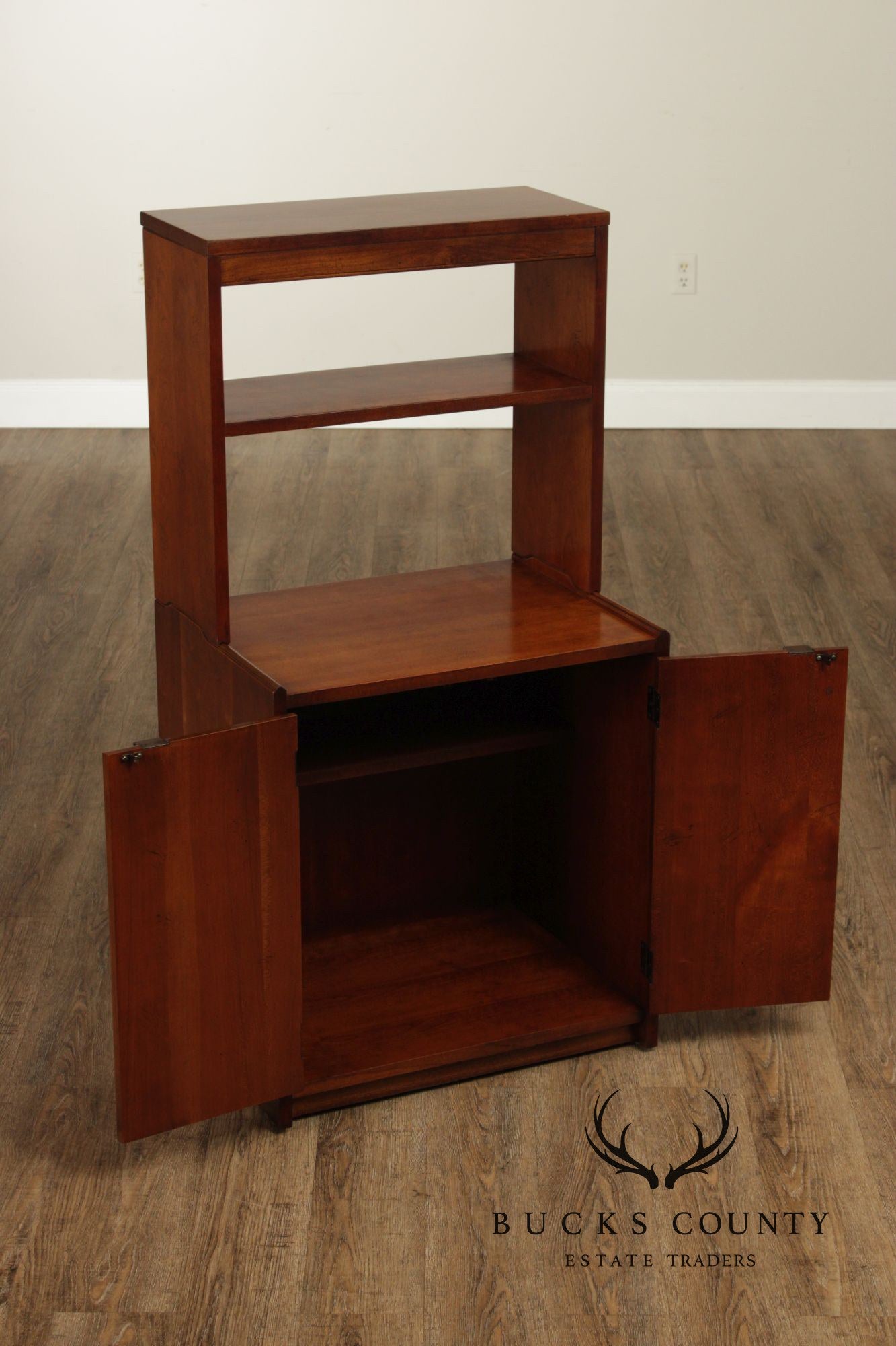 Mid Century Modern Pair of Walnut Bookcases