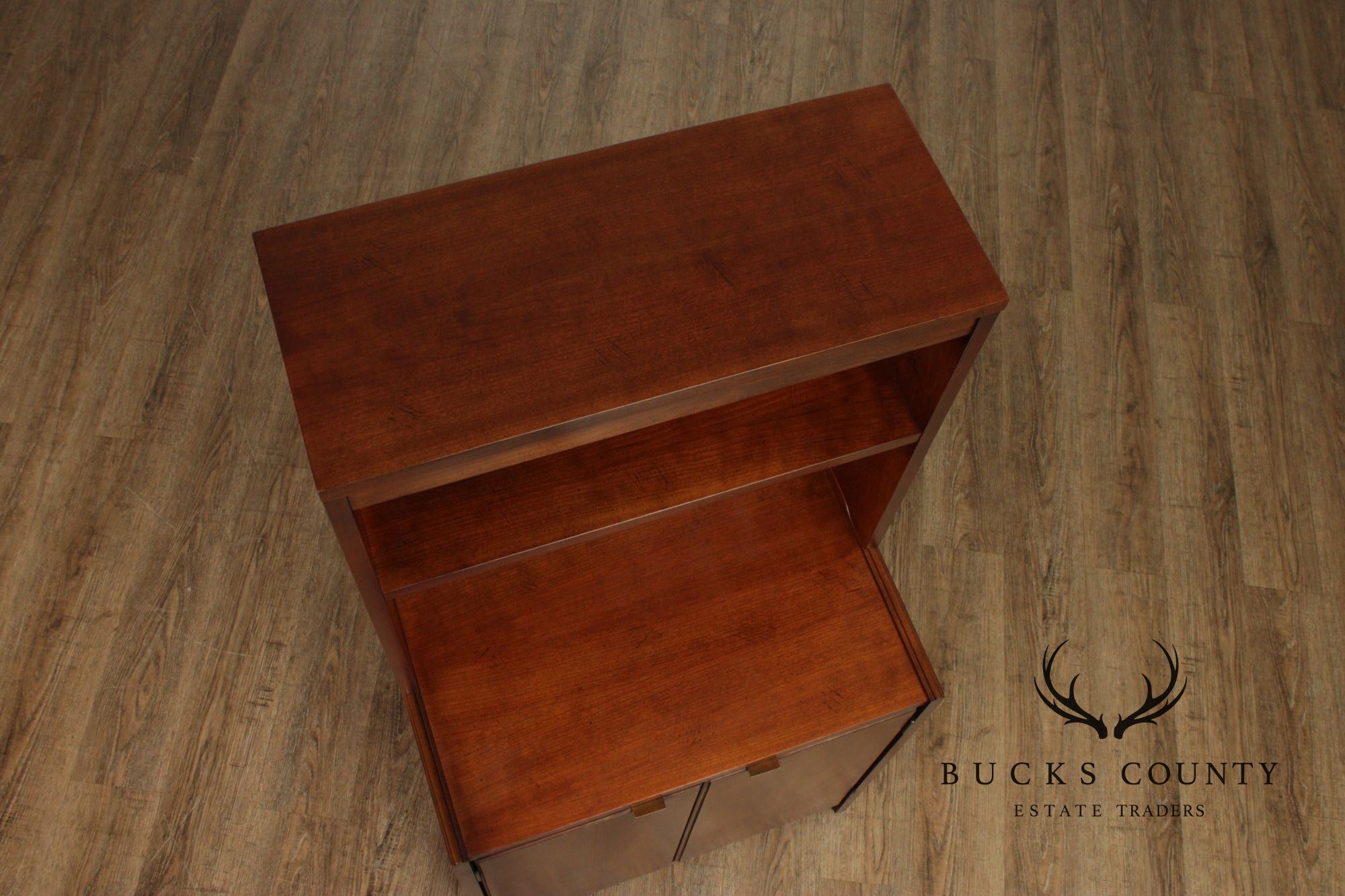 Mid Century Modern Pair of Walnut Bookcases