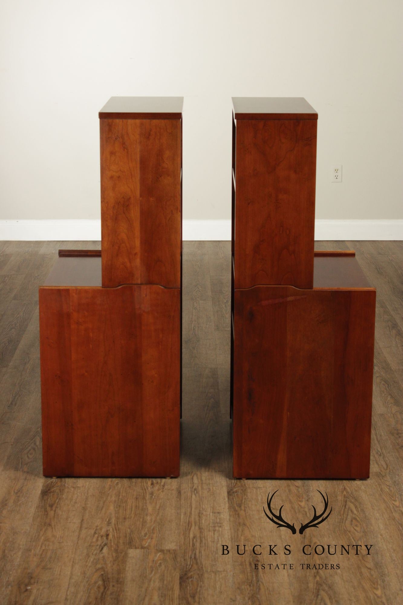 Mid Century Modern Pair of Walnut Bookcases