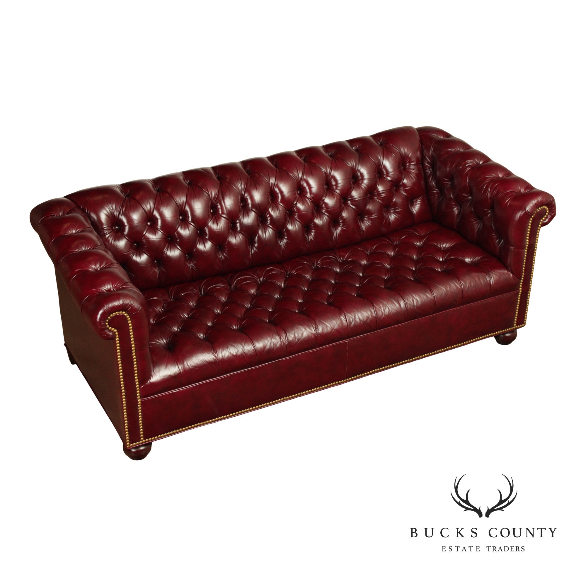 Chesterfield Style Tufted  Leather Leather Sofa
