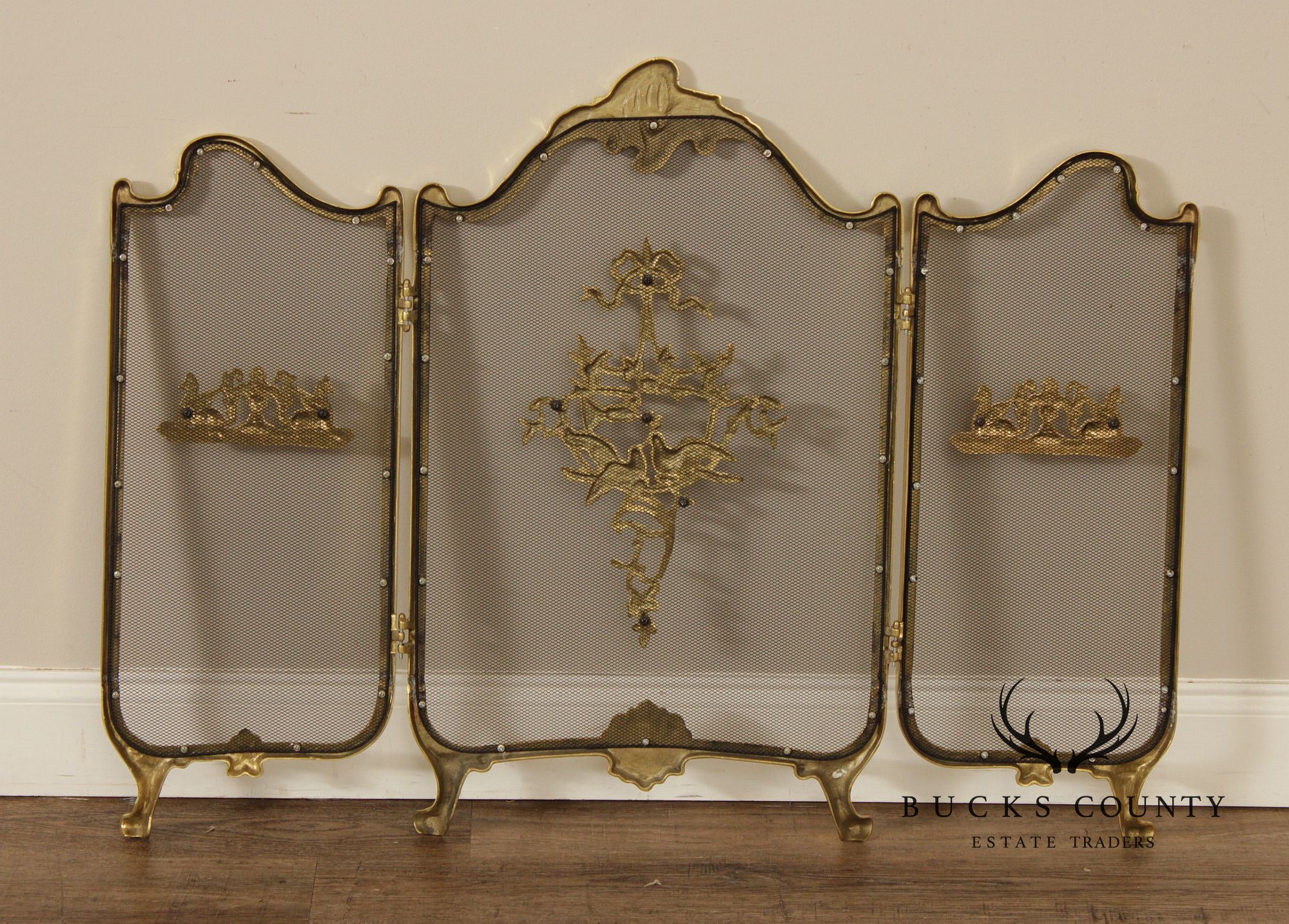 Rococo Style Quality Brass Fireplace Screen