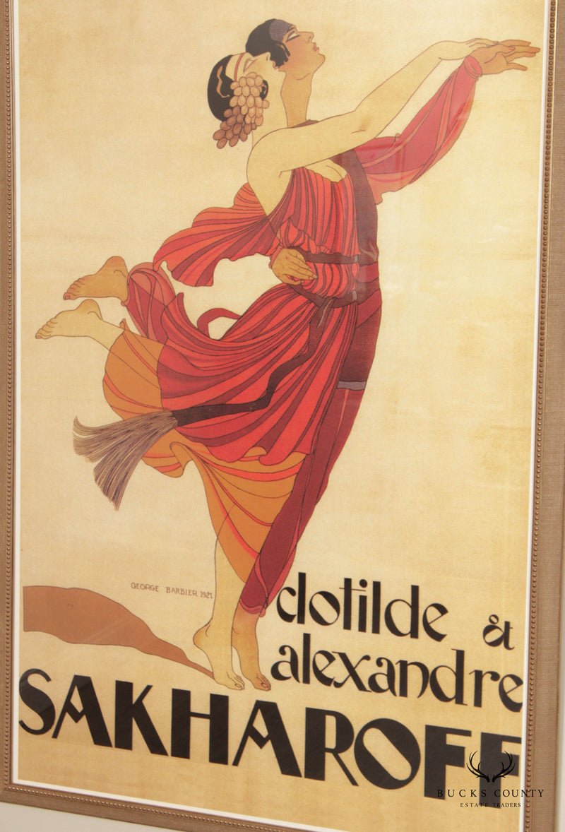 Art Deco Style Clotilde & Alexandre Sakharoff Large Framed Poster