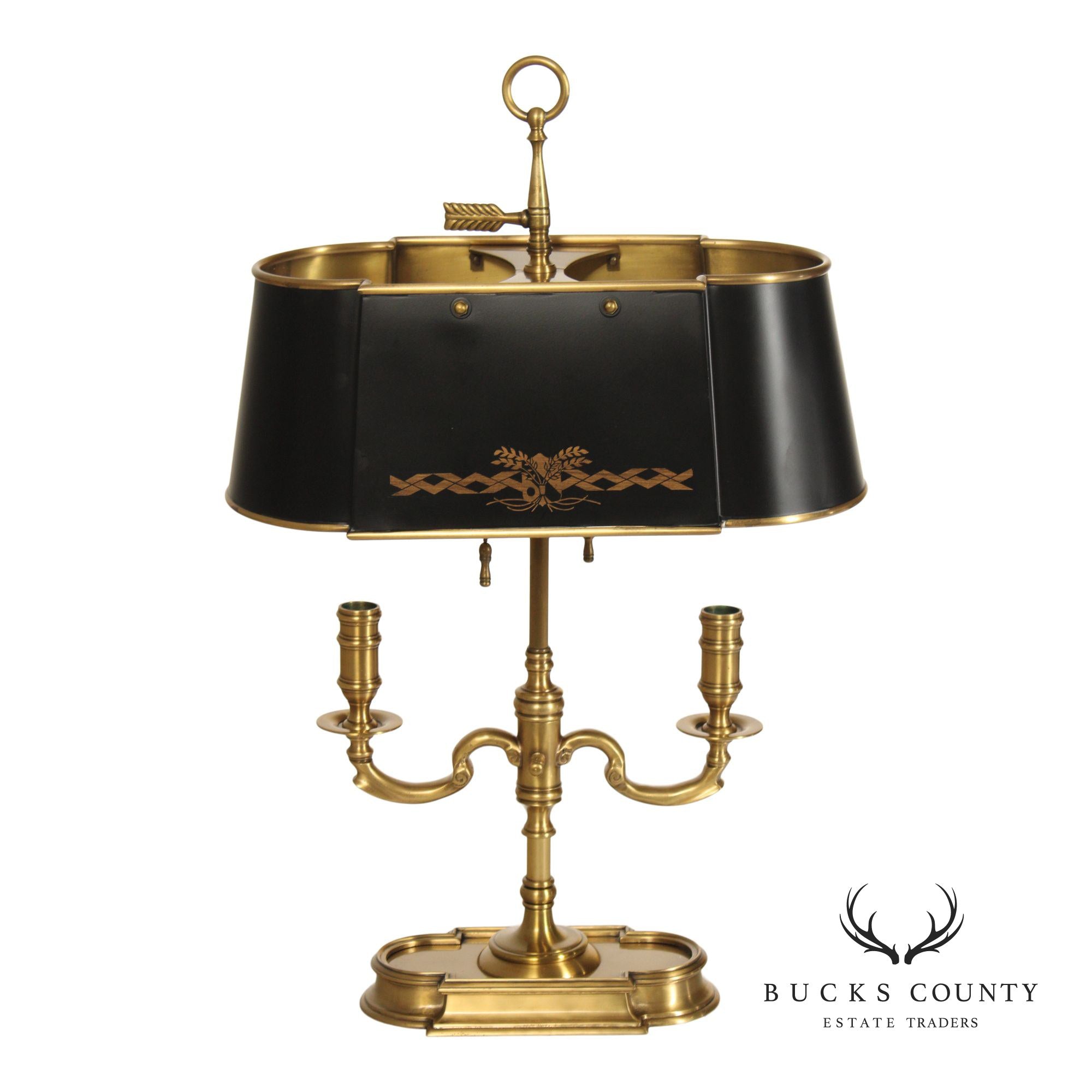 Wildwood Brass and Tole Bouillotte Table Lamp