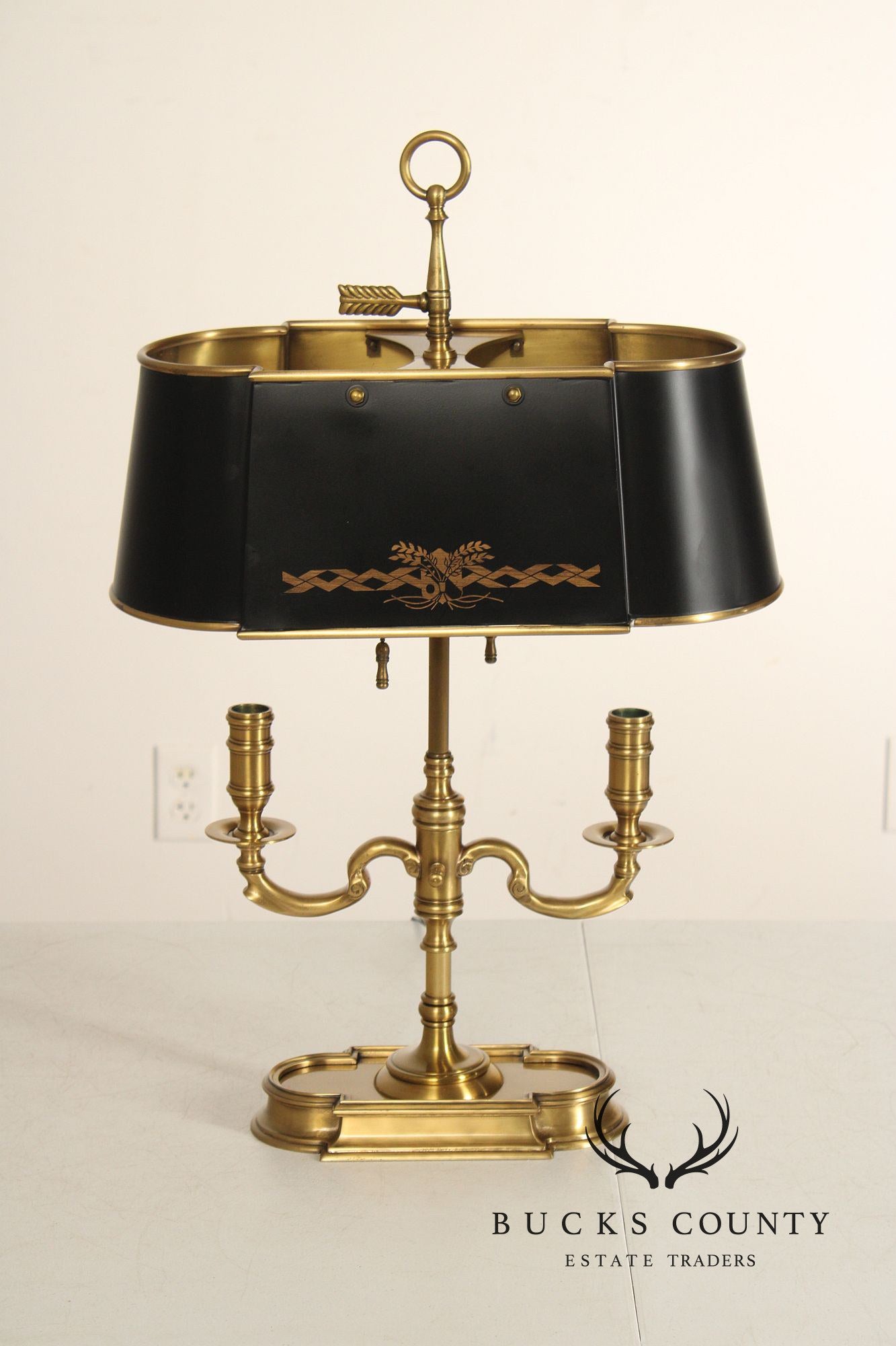 Wildwood Brass and Tole Bouillotte Table Lamp