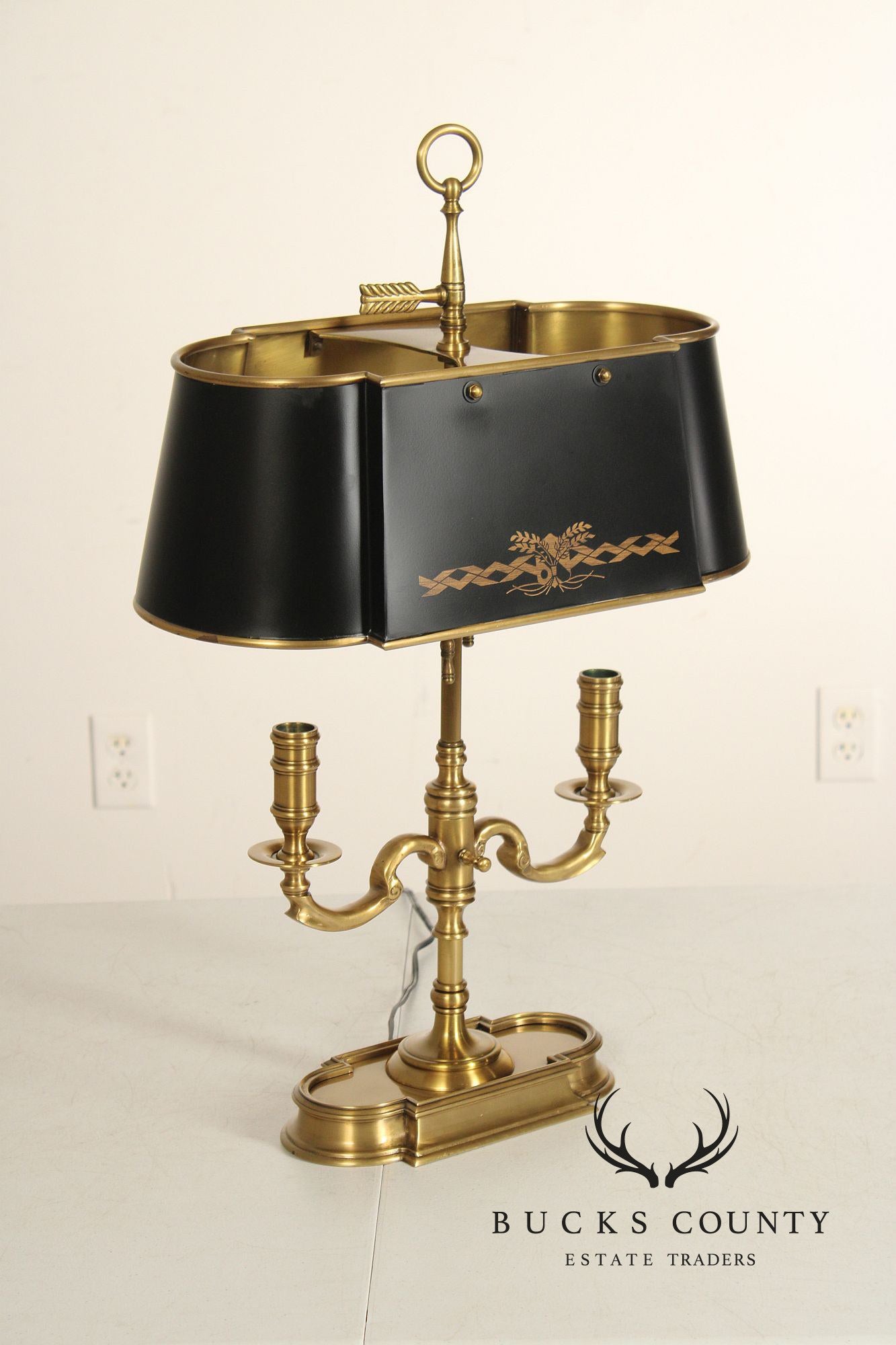 Wildwood Brass and Tole Bouillotte Table Lamp
