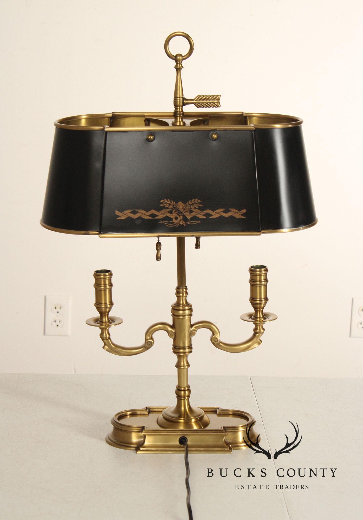 Wildwood Brass and Tole Bouillotte Table Lamp