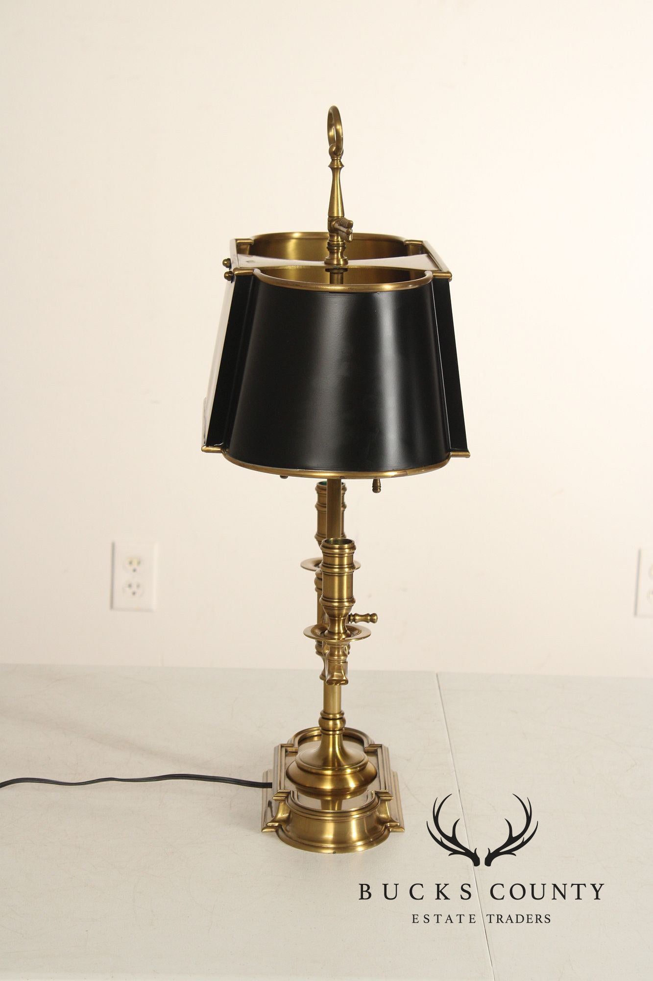 Wildwood Brass and Tole Bouillotte Table Lamp